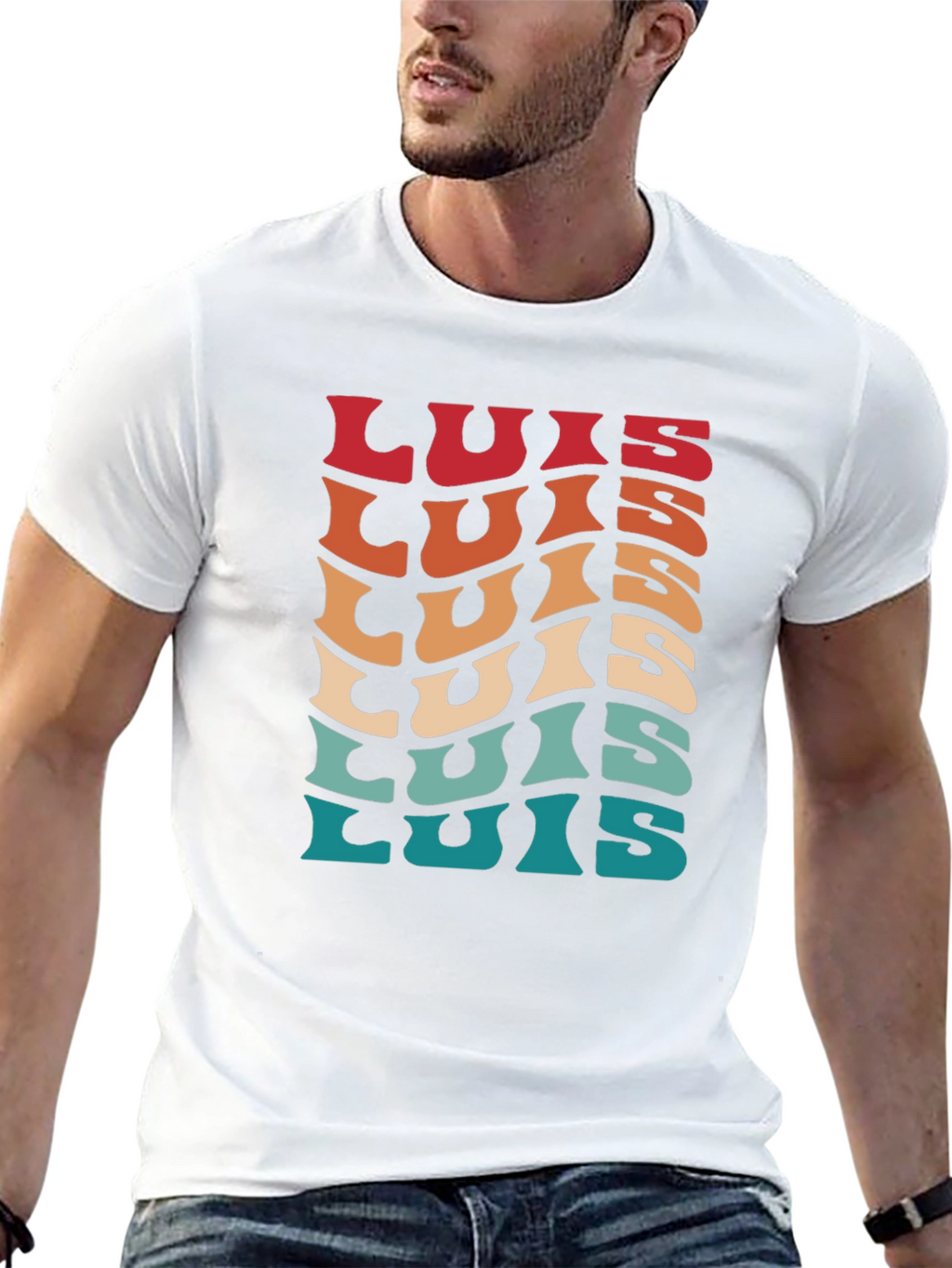 Retro Luis Name T-Shirt - Personalized Gift
