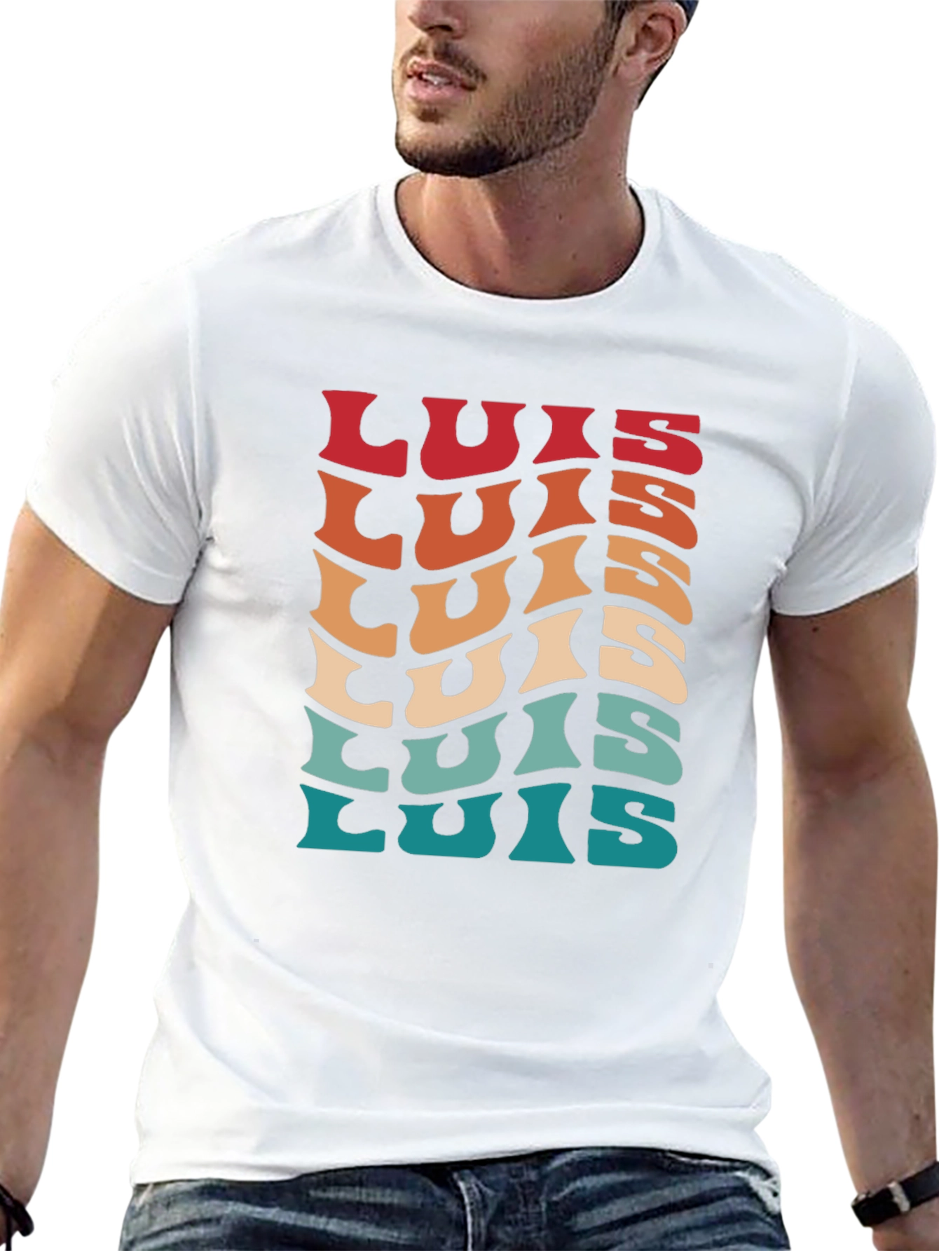 Retro Luis Name T-Shirt - Personalized Gift