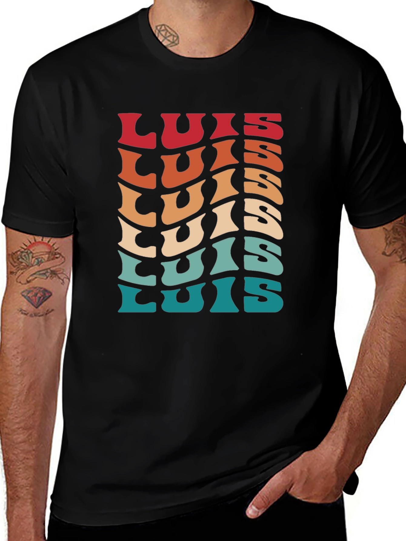 Retro Luis Name T-Shirt - Personalized Gift
