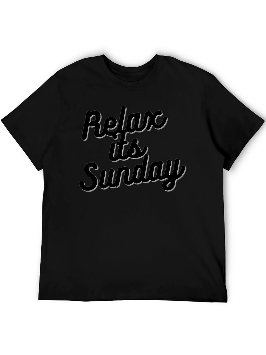 Relax Its Sunday Black Graphic Tee