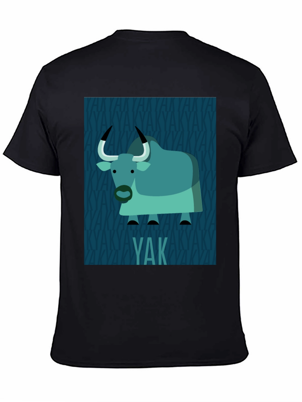 Yak Graphic Print T-Shirt - Black
