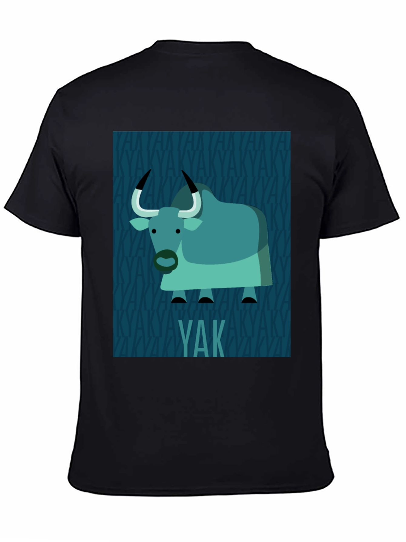 Yak Graphic Print T-Shirt - Black