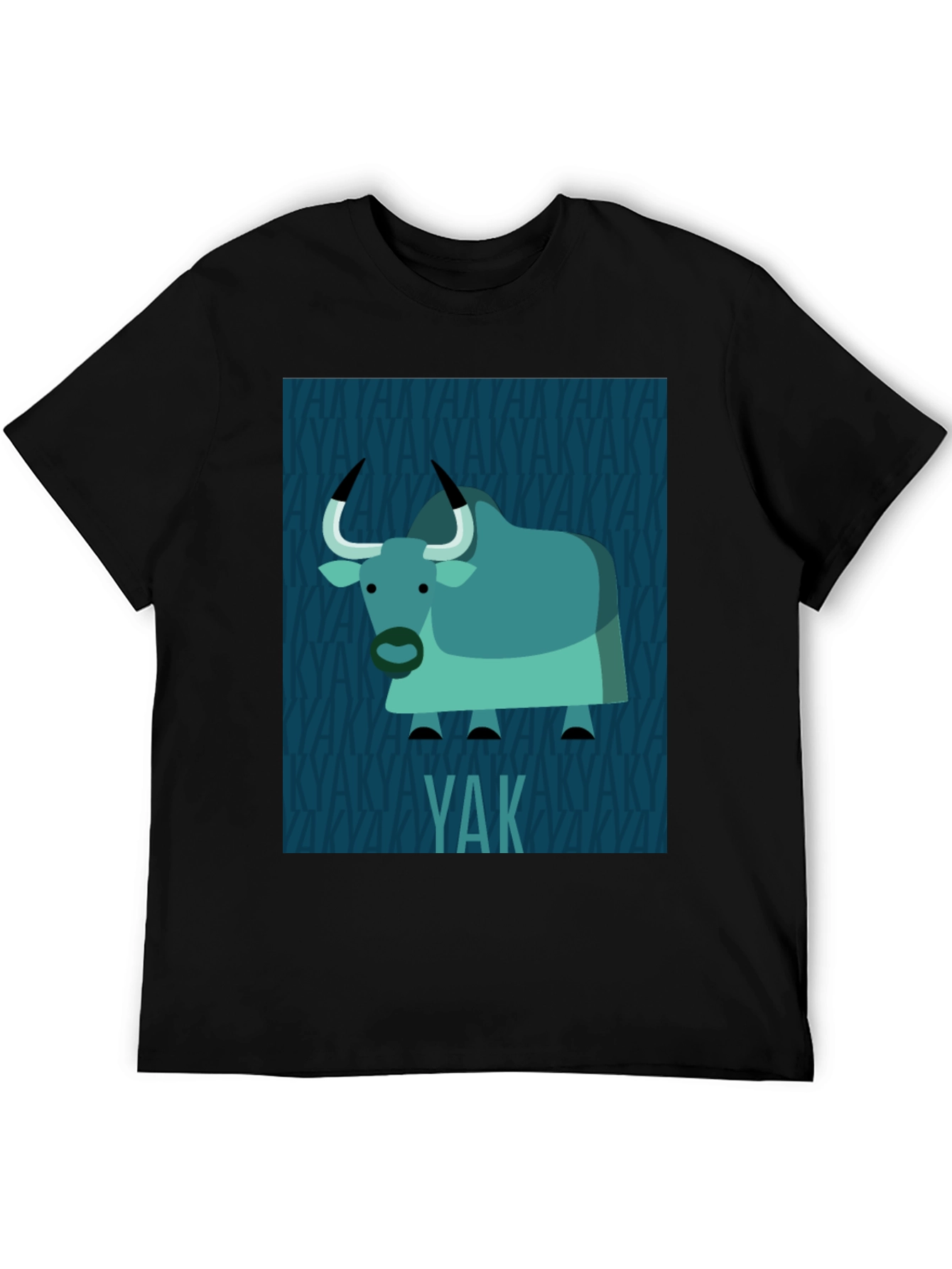 Yak Graphic Print T-Shirt - Black
