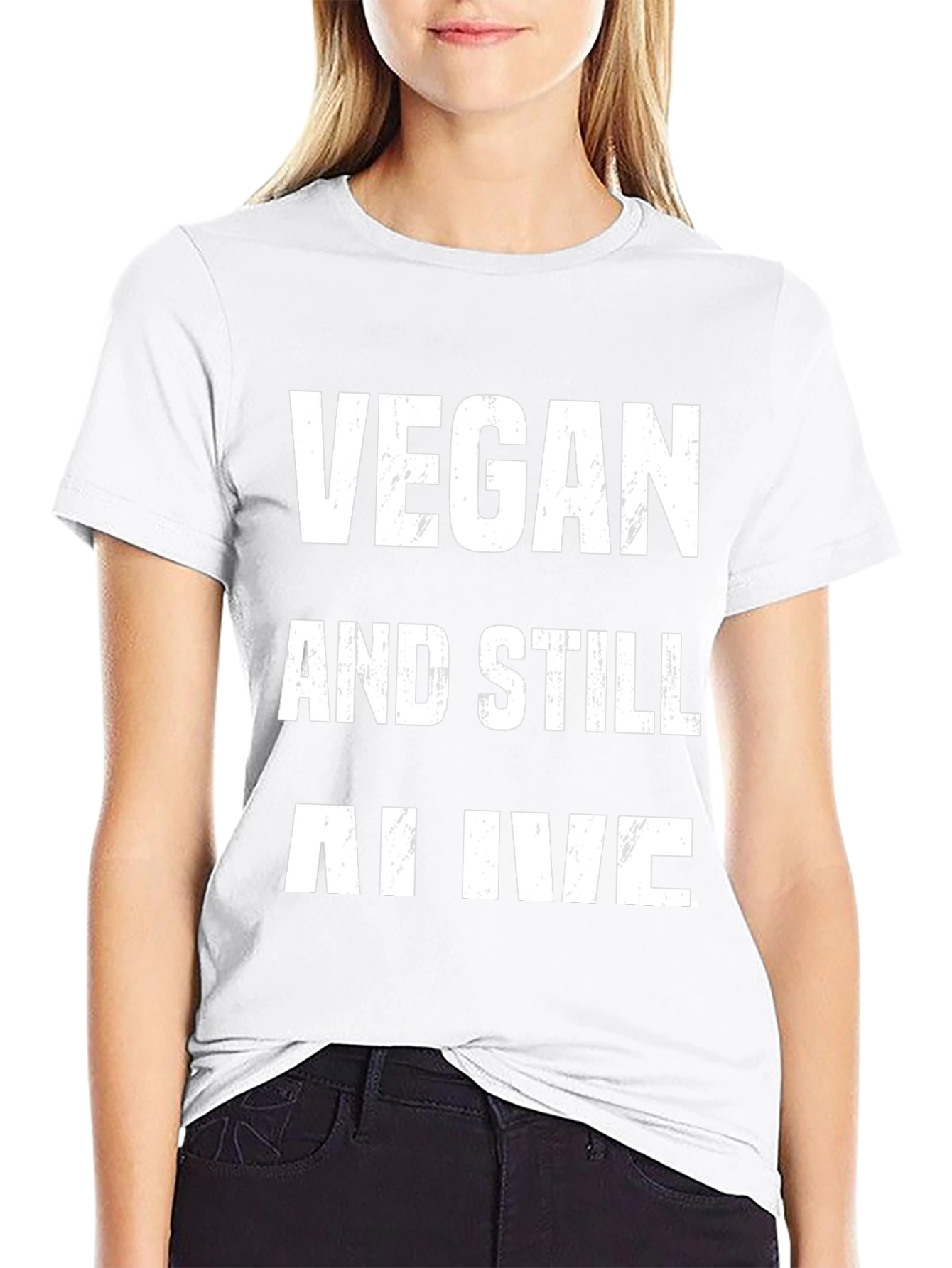 Vegan And Still Alive Funny Graphic Tee