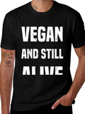 Vegan And Still Alive Funny Graphic Tee