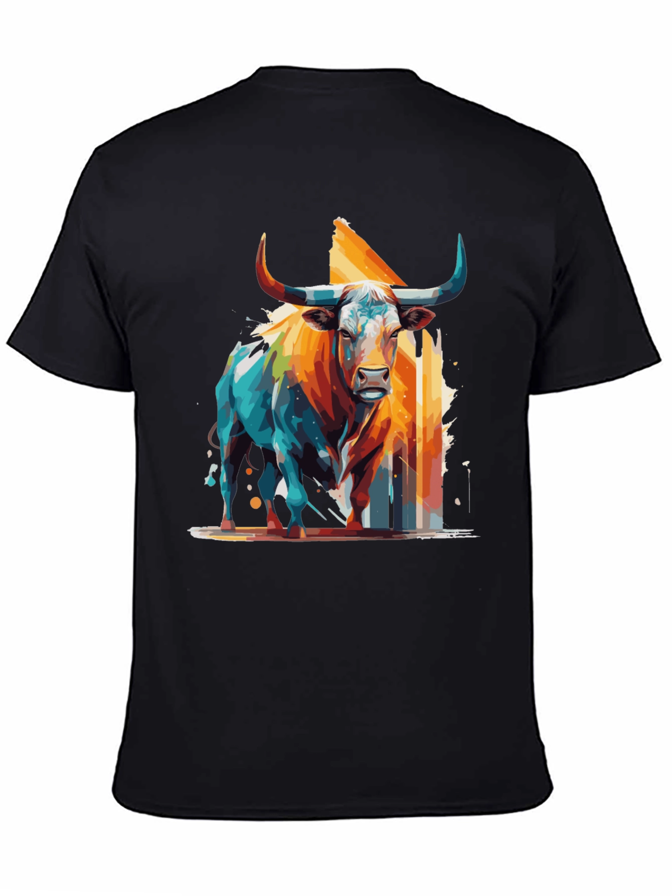 Bold Bull Graphic Tee - Artistic Animal Print