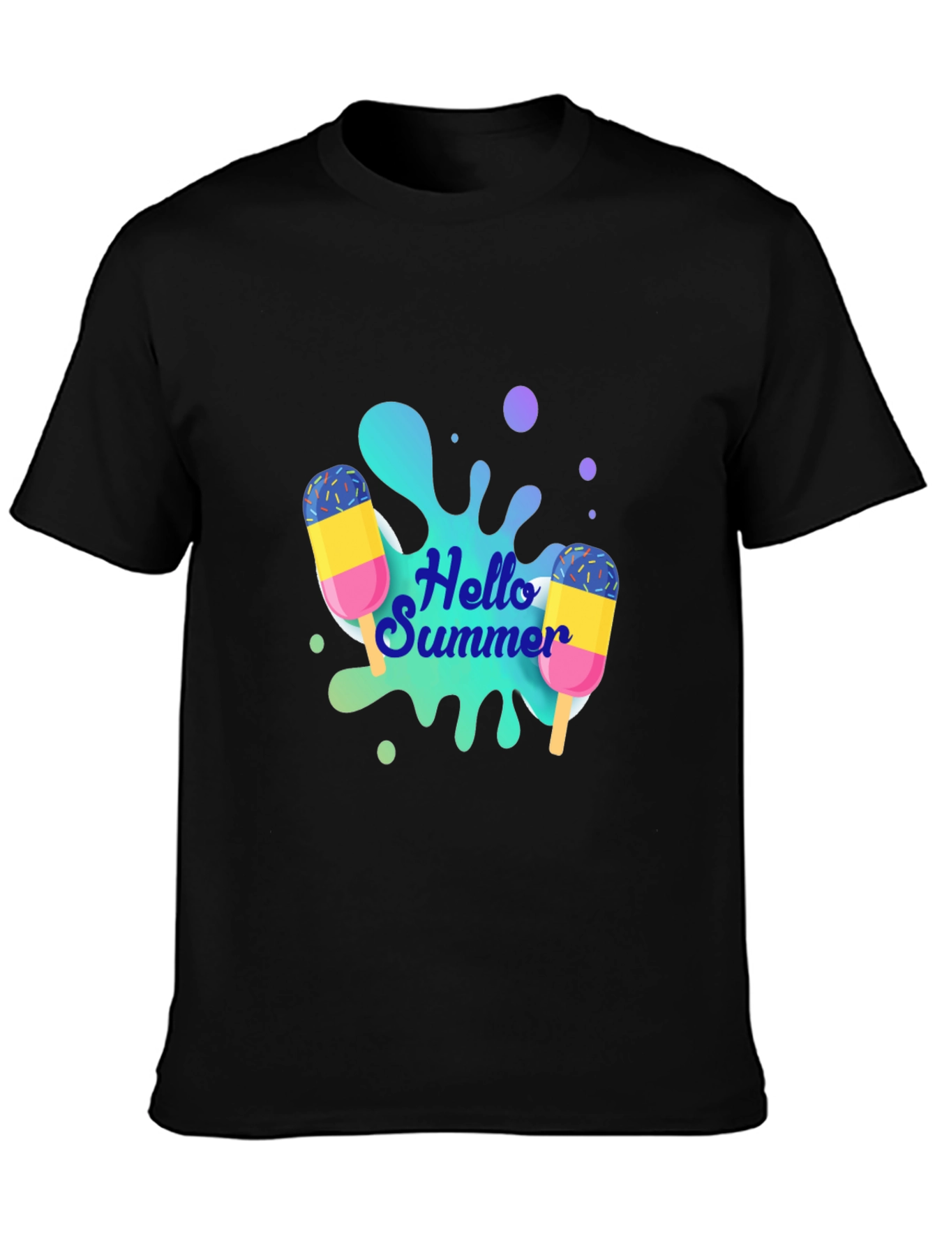 Hello Summer Graphic Tee - Black