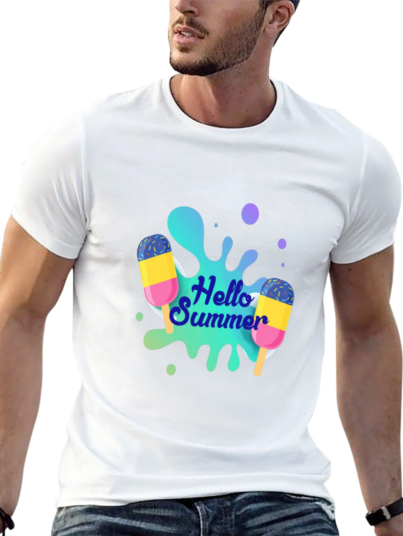 Hello Summer Graphic Tee - Black