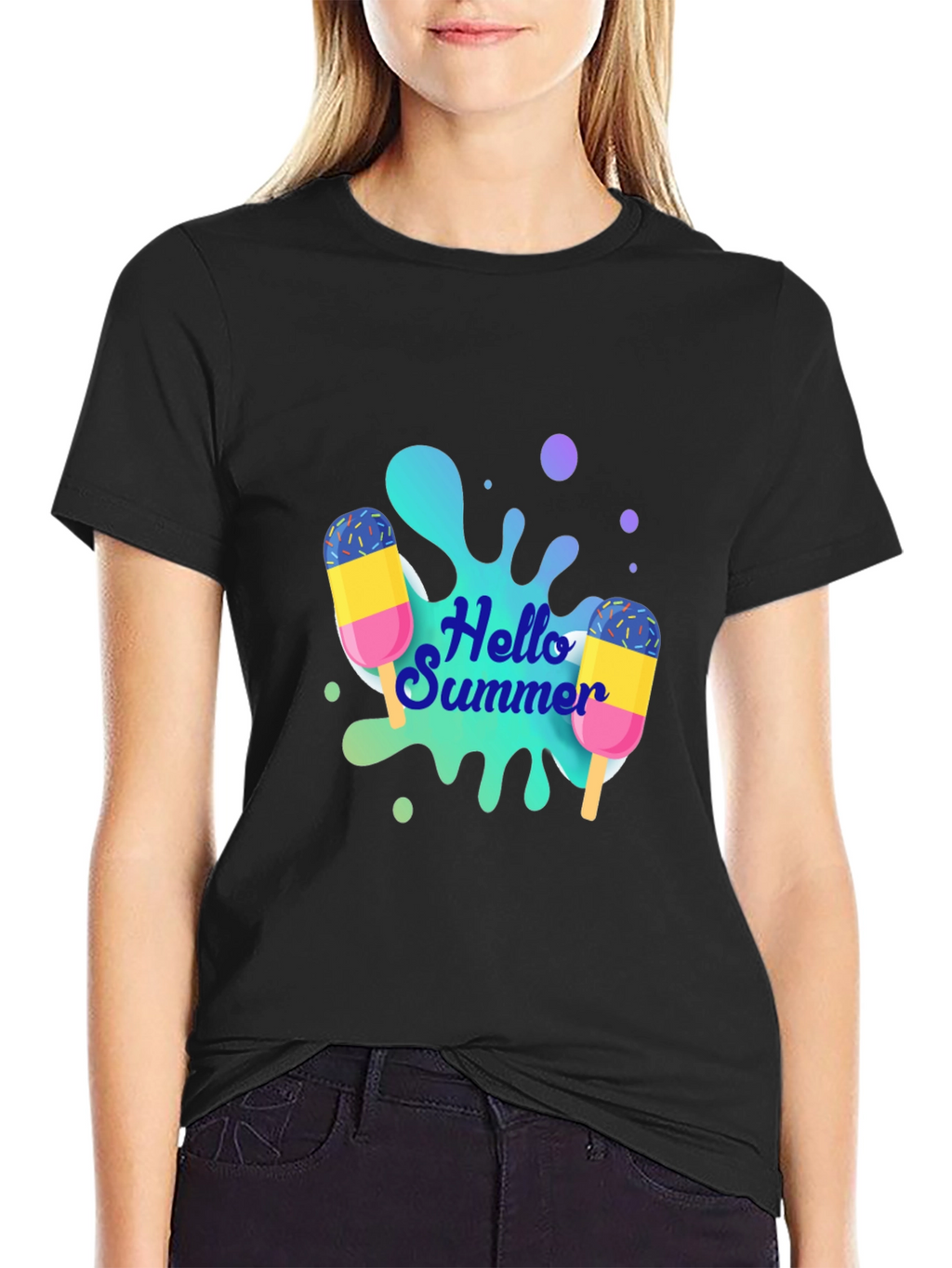 Hello Summer Graphic Tee - Black