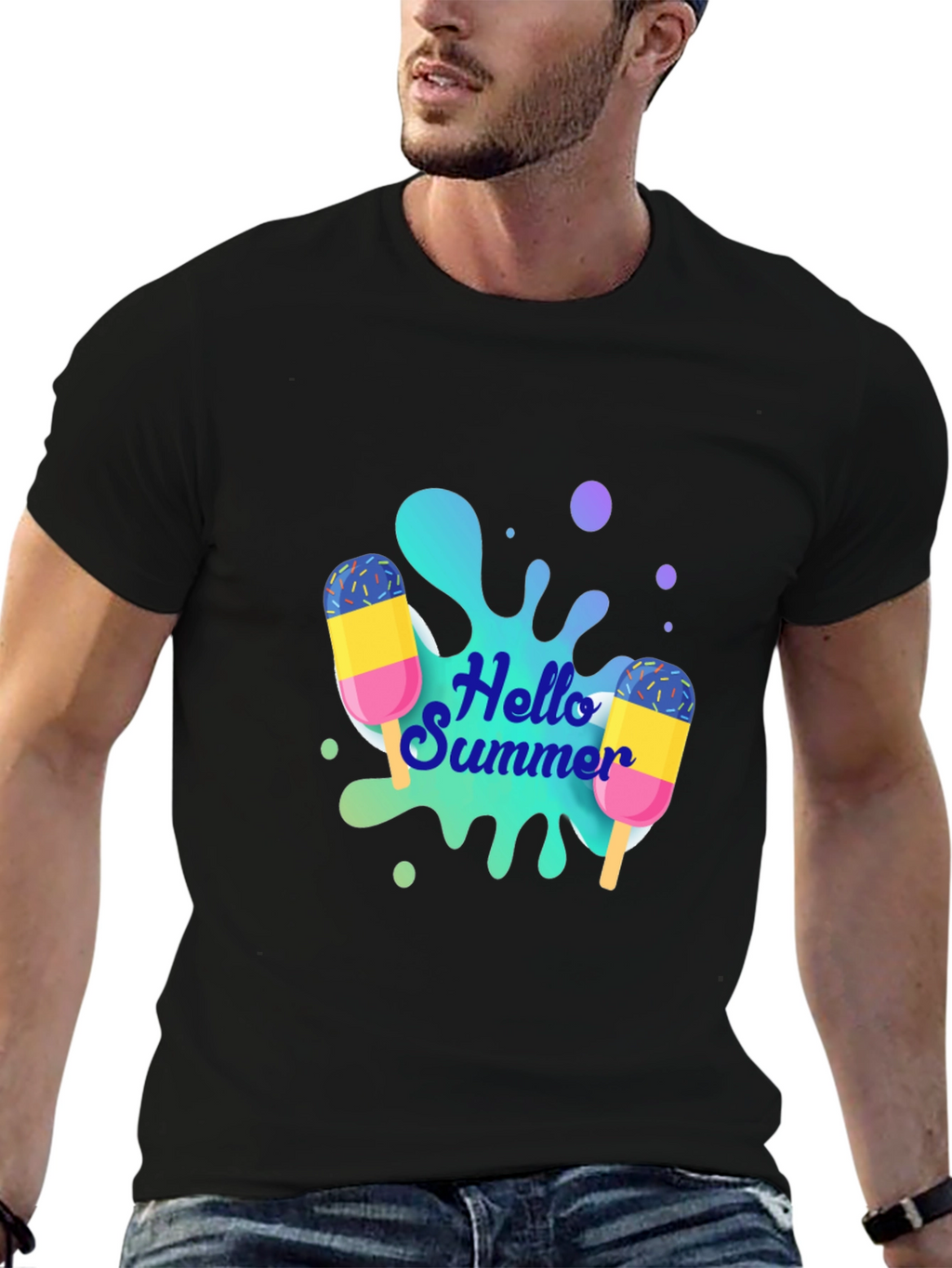 Hello Summer Graphic Tee - Black