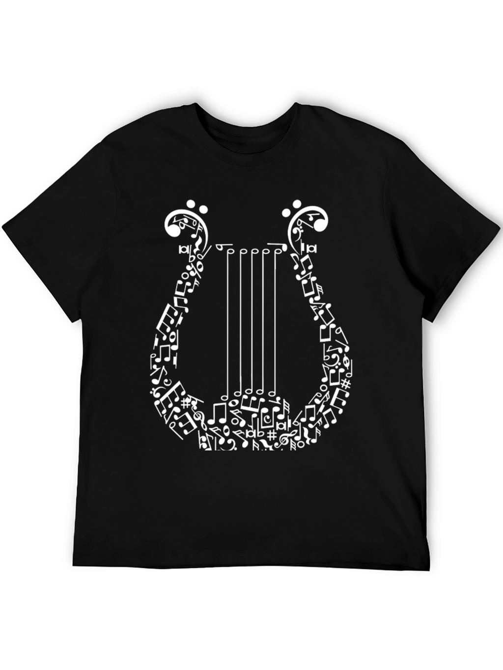 Musical Lyre Graphic Tee - Black