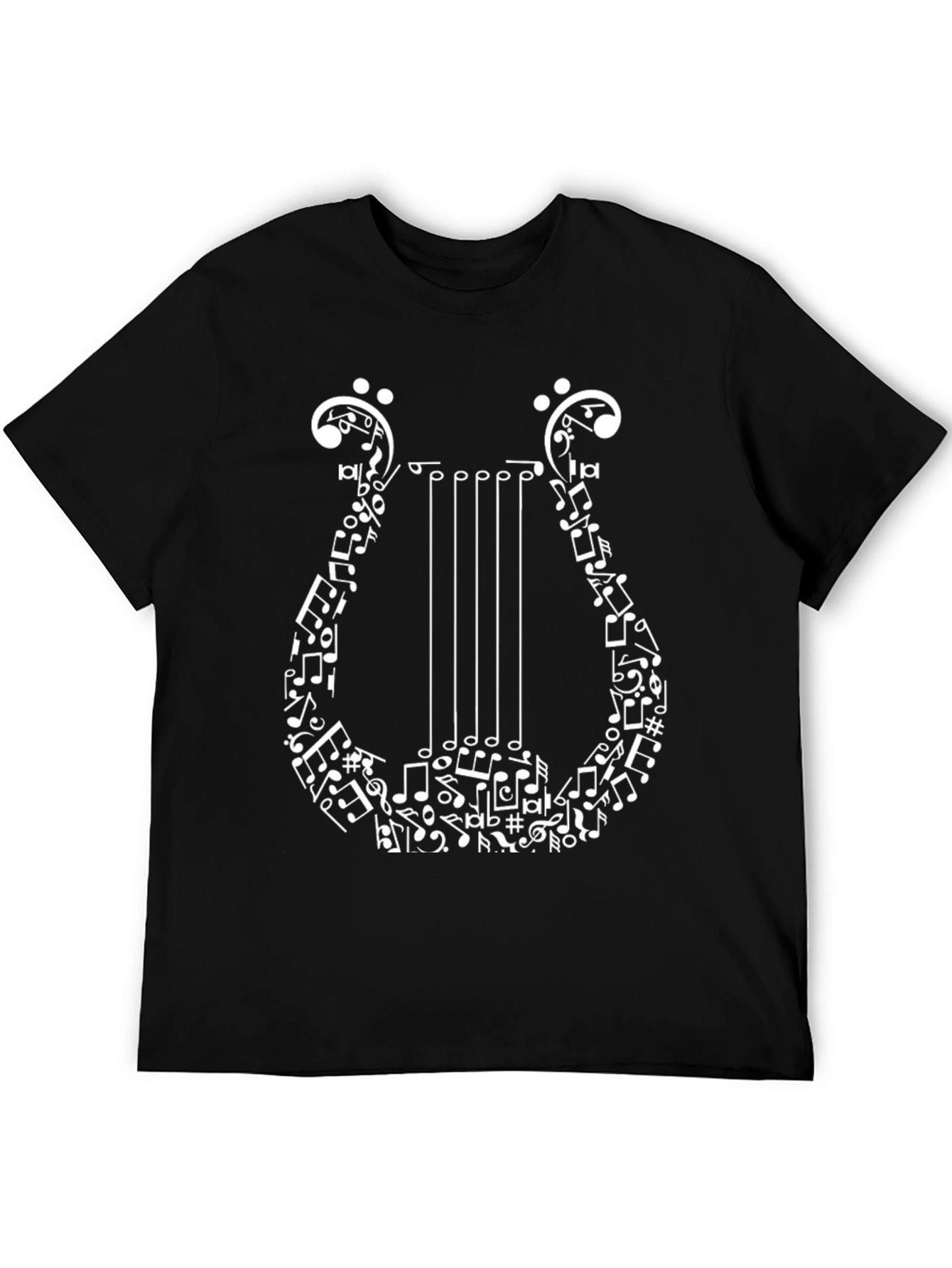 Musical Lyre Graphic Tee - Black