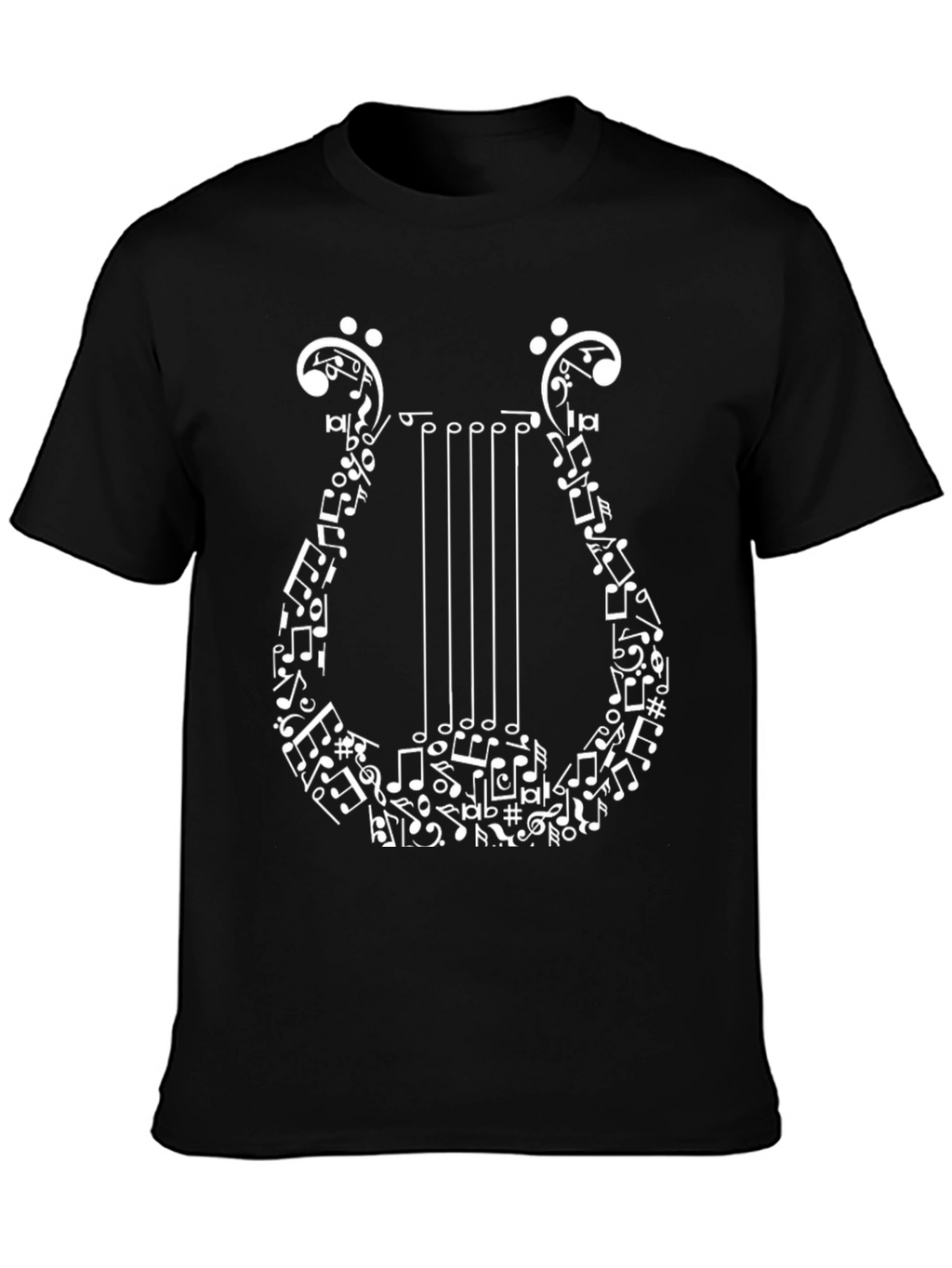 Musical Lyre Graphic Tee - Black