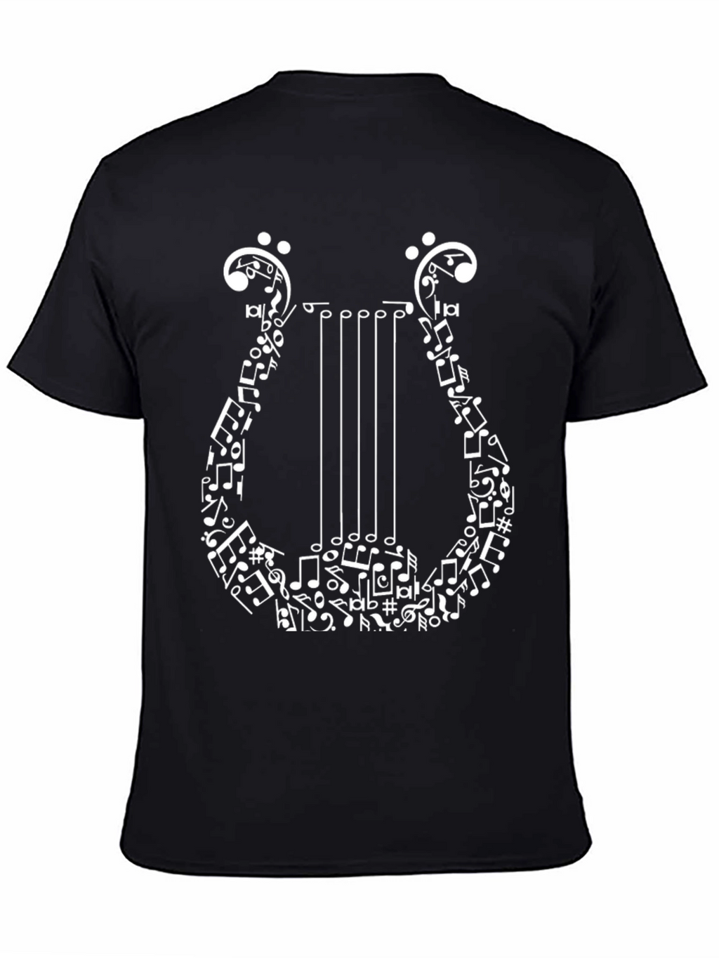 Musical Lyre Graphic Tee - Black