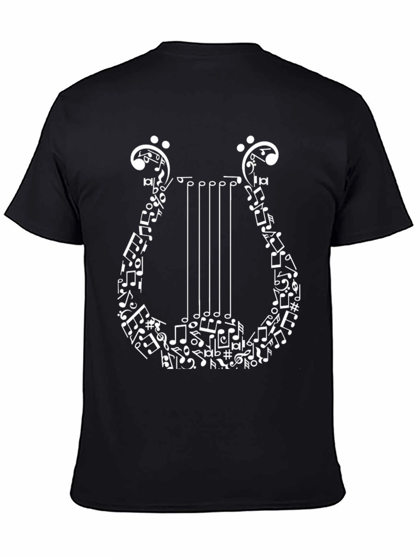 Musical Lyre Graphic Tee - Black