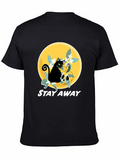Stay Away Cat & Skull Graphic T-Shirt