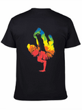 Rainbow Breakdancer Graphic T-Shirt - Street Style Tee