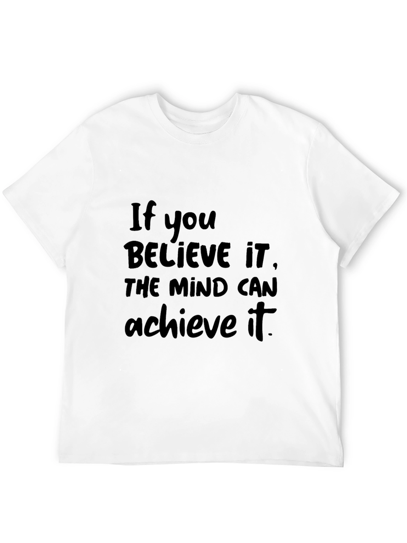 Inspirational Black T-Shirt - Believe & Achieve