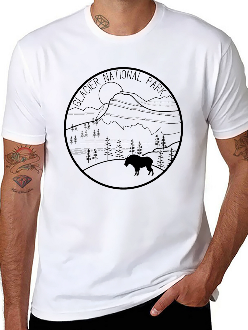 Glacier National Park Graphic Tee - Black