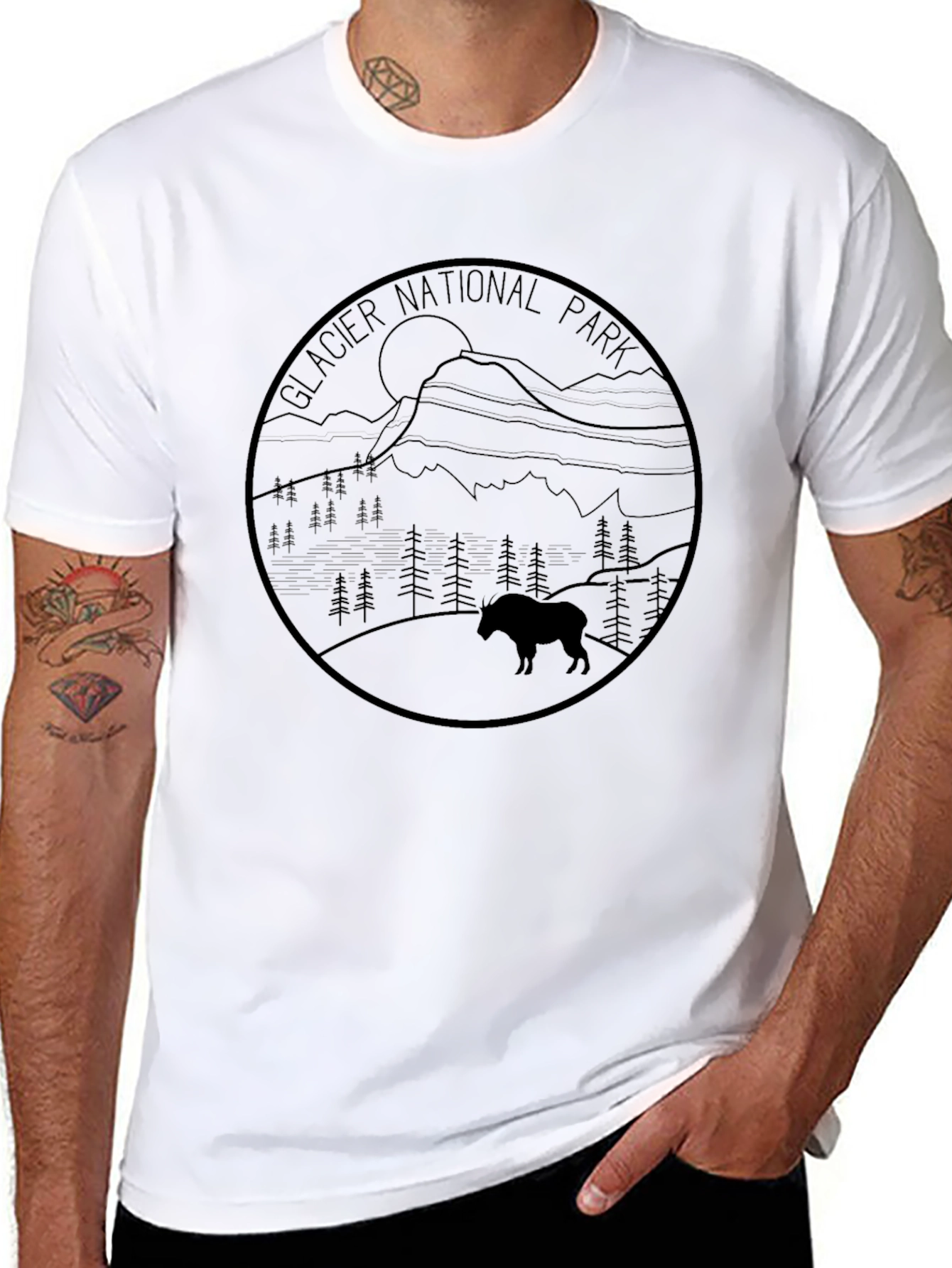 Glacier National Park Graphic Tee - Black