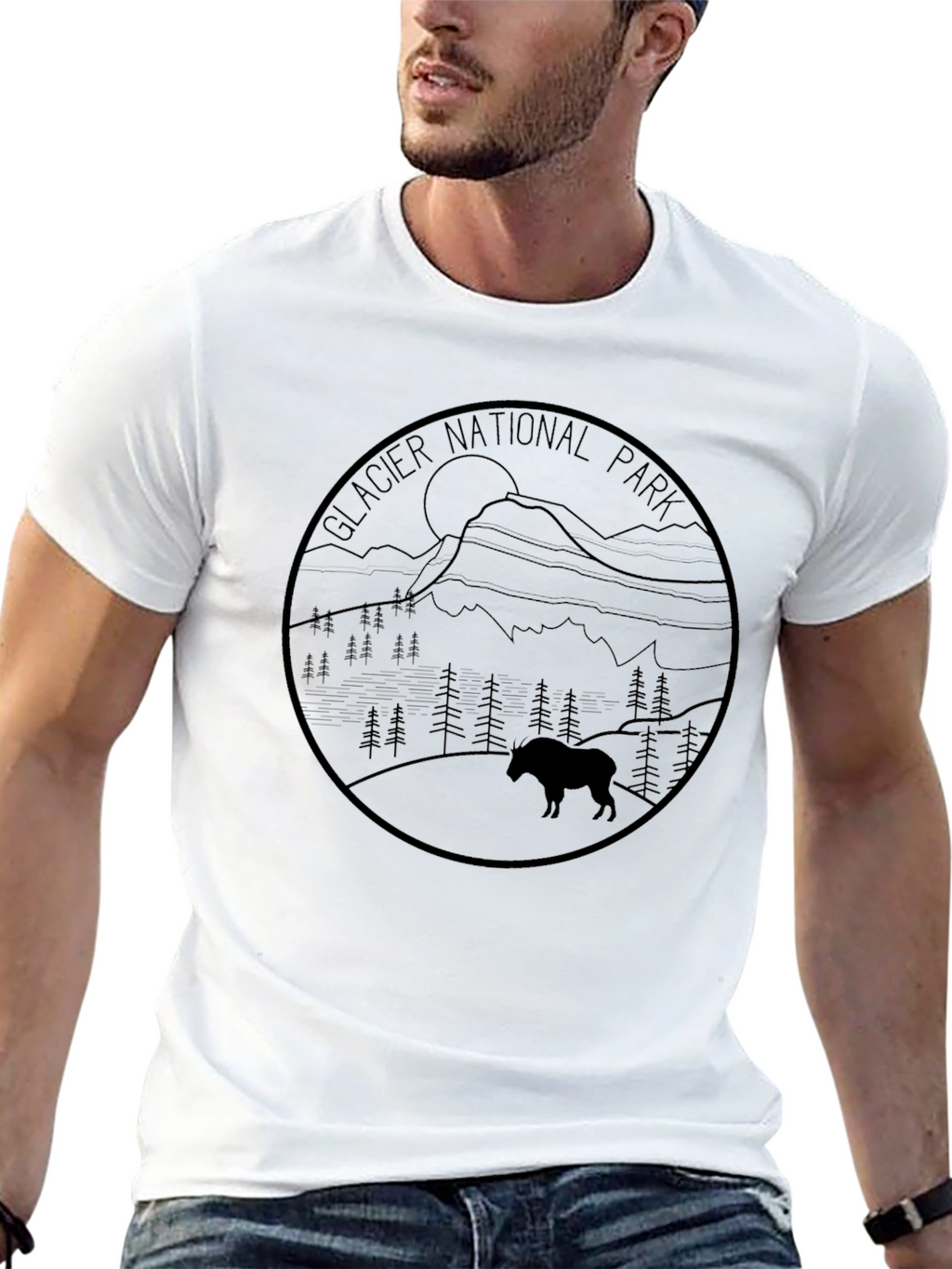 Glacier National Park Graphic Tee - Black
