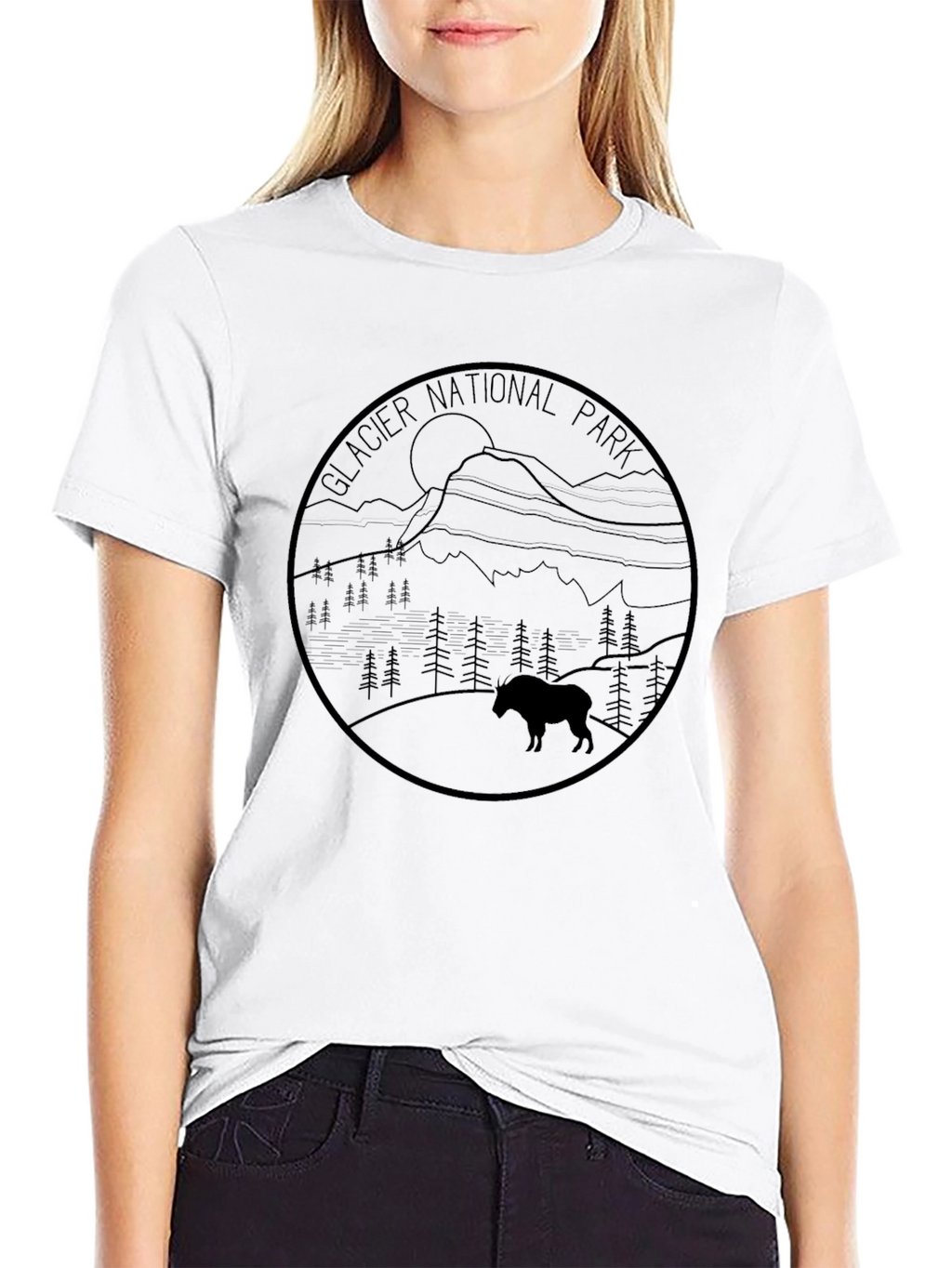 Glacier National Park Graphic Tee - Black