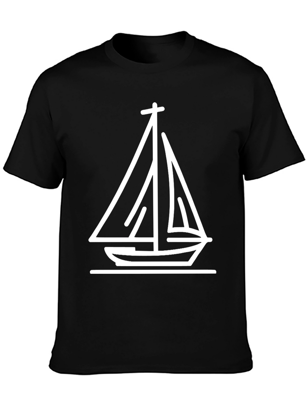 Nautical Sailboat Graphic Tee - Black