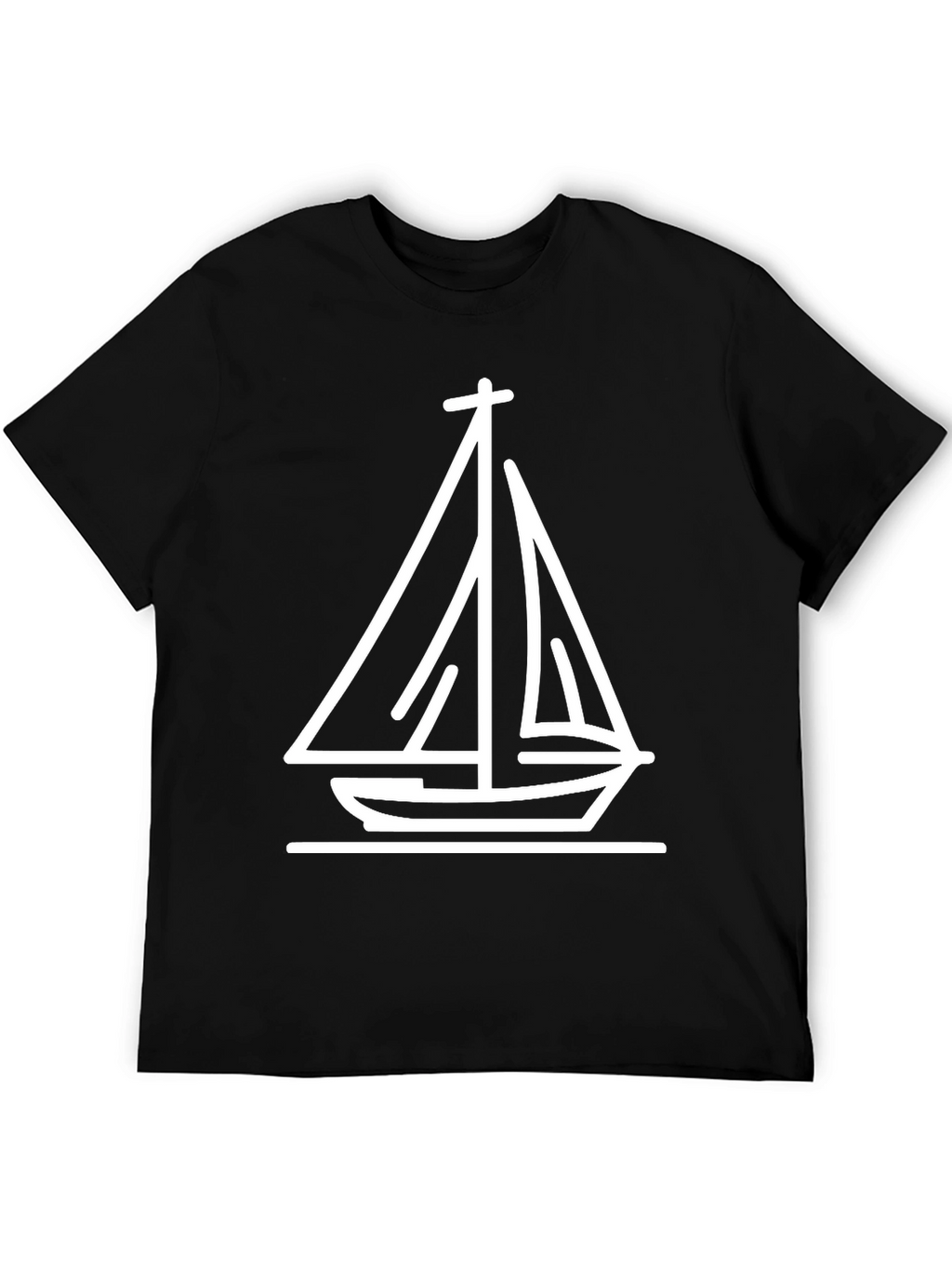 Nautical Sailboat Graphic Tee - Black