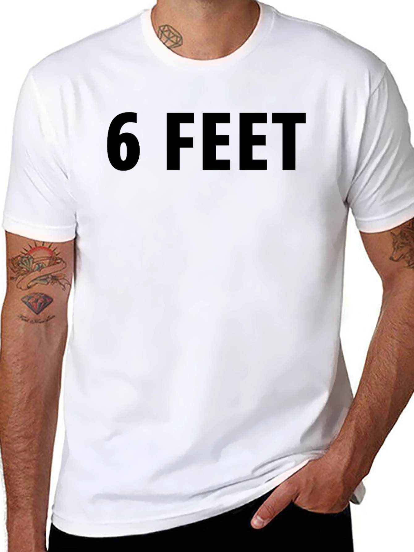 6 Feet Black Graphic Tee - Social Distancing T-Shirt
