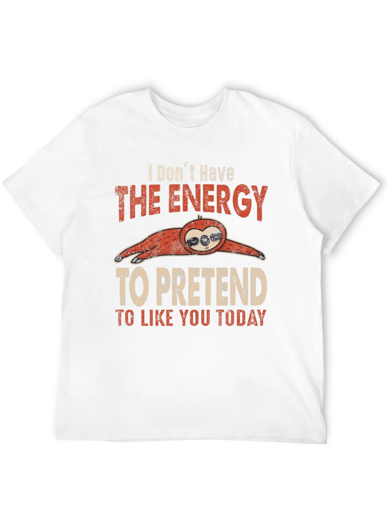 Funny Sloth Graphic T-Shirt: Energy to Pretend