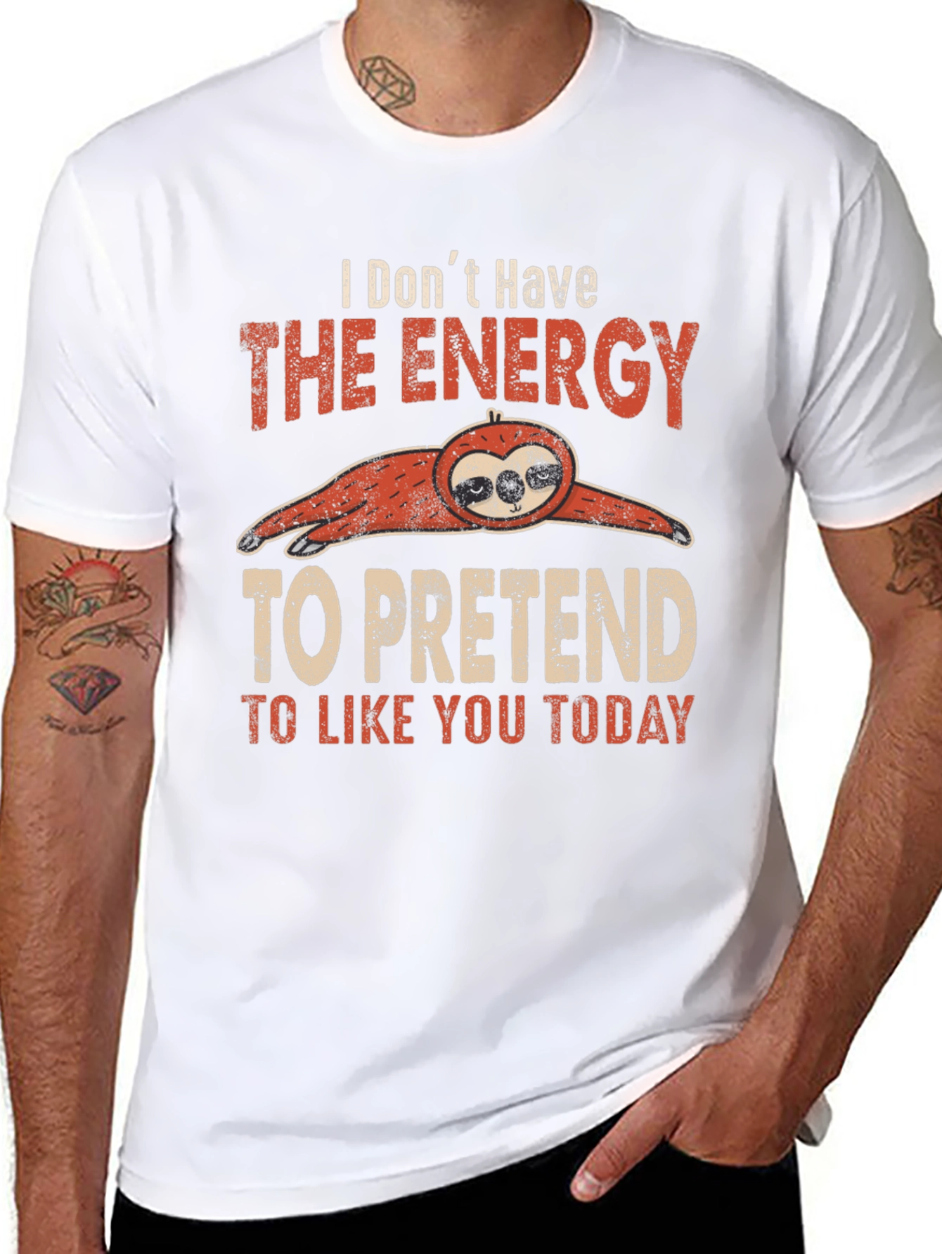 Funny Sloth Graphic T-Shirt: Energy to Pretend