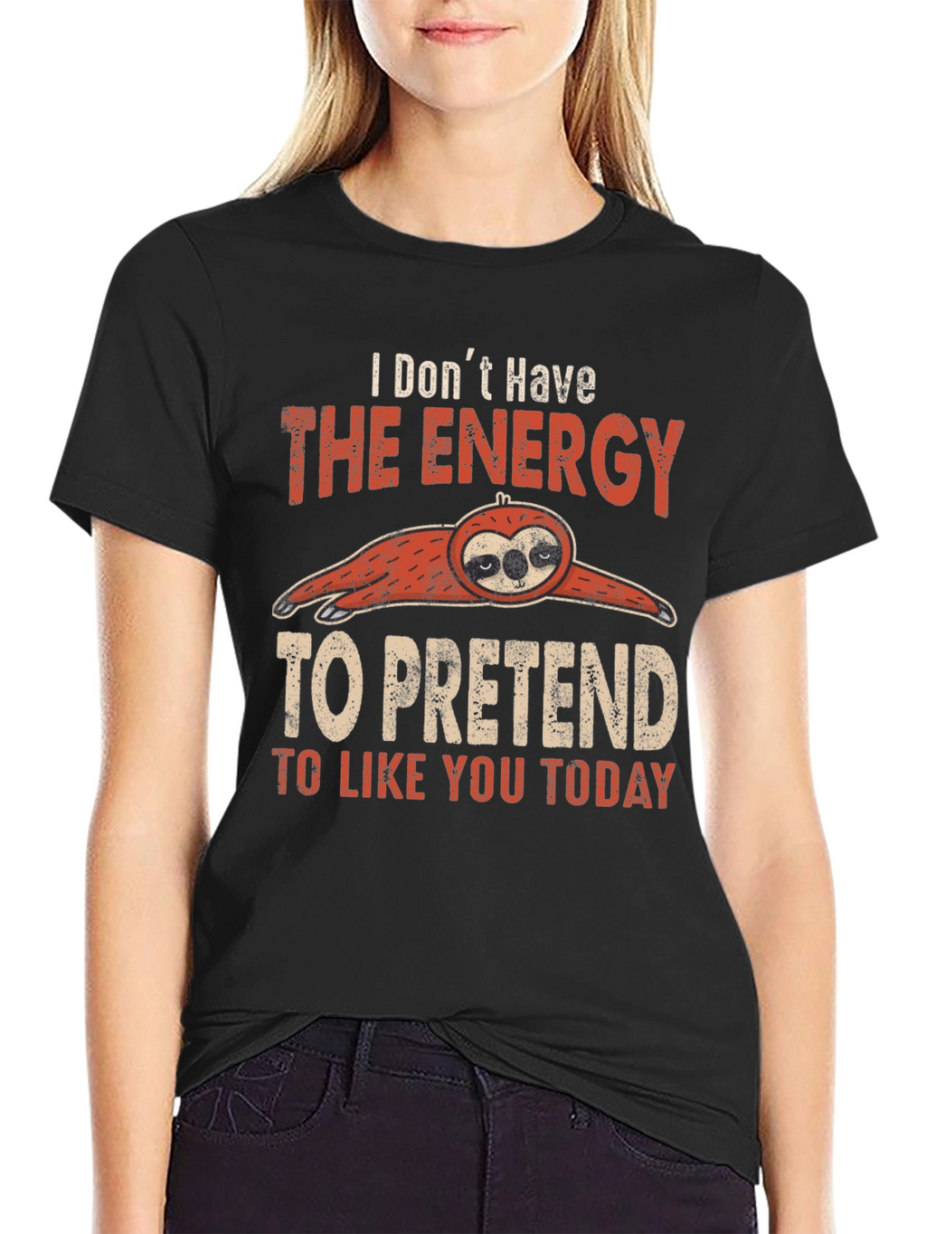 Funny Sloth Graphic T-Shirt: Energy to Pretend