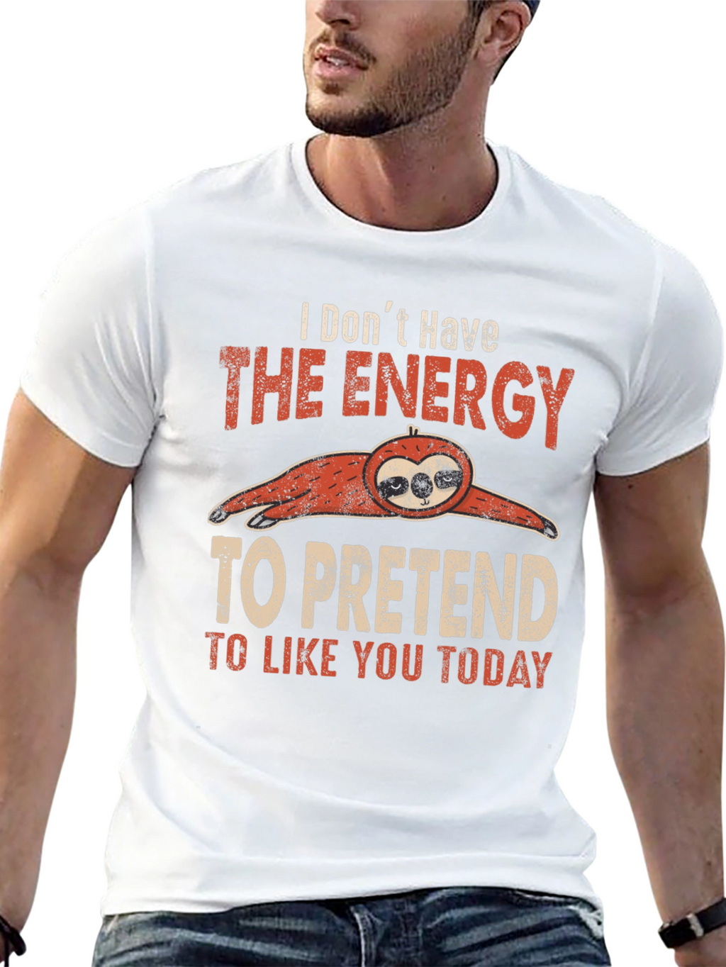 Funny Sloth Graphic T-Shirt: Energy to Pretend