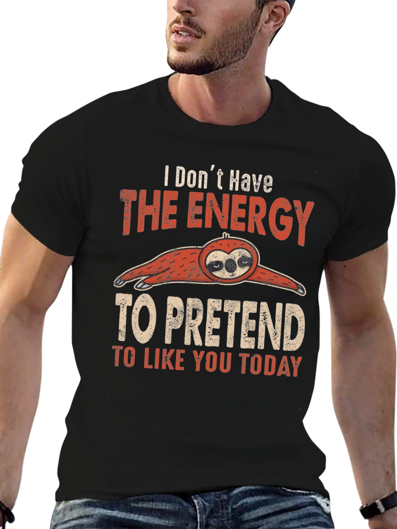 Funny Sloth Graphic T-Shirt: Energy to Pretend