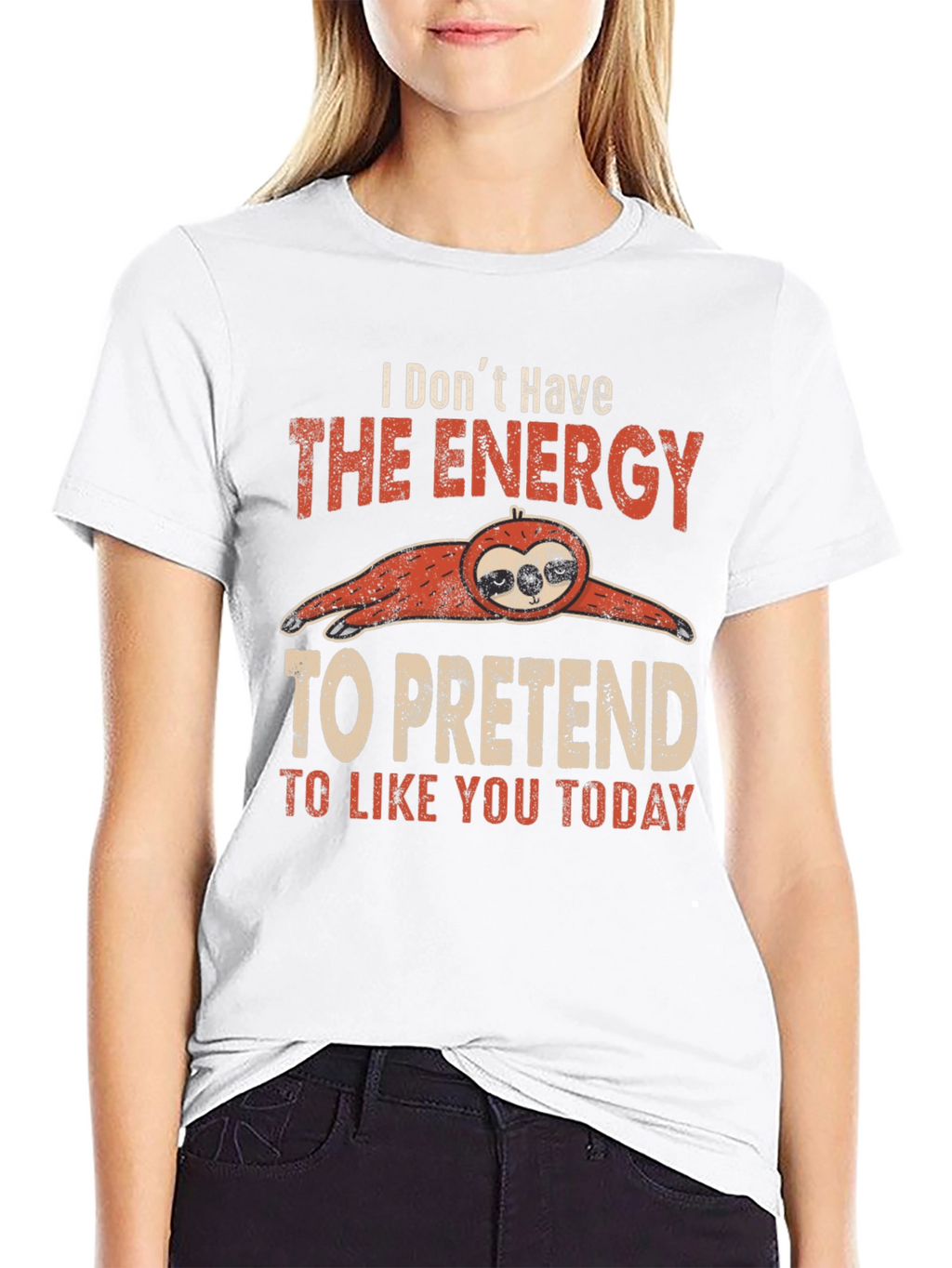 Funny Sloth Graphic T-Shirt: Energy to Pretend