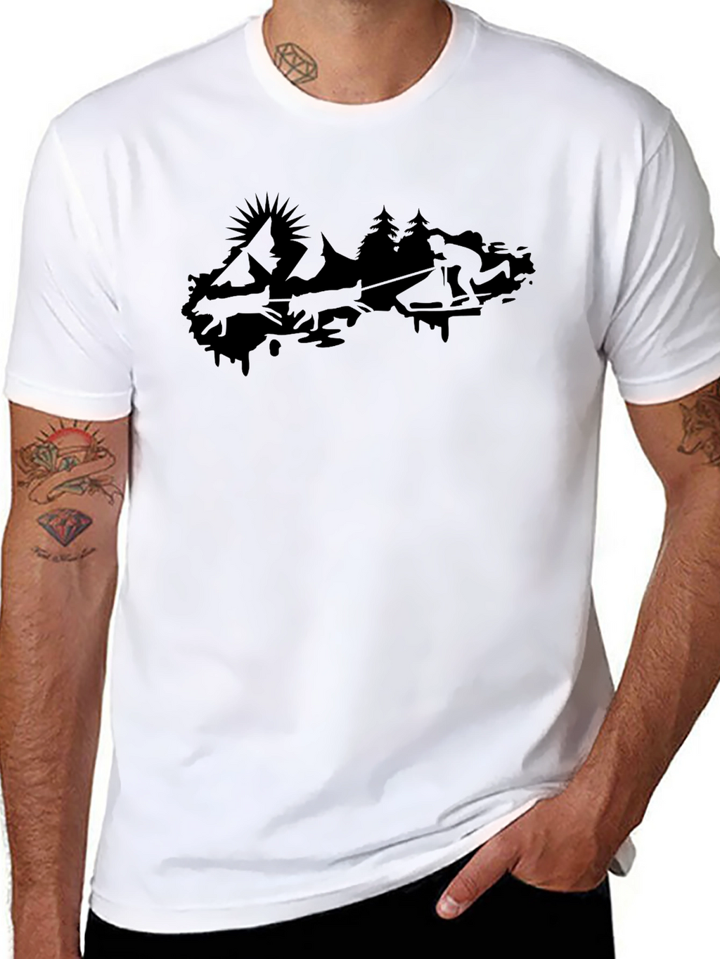 Black Mountain Scene Graphic Tee