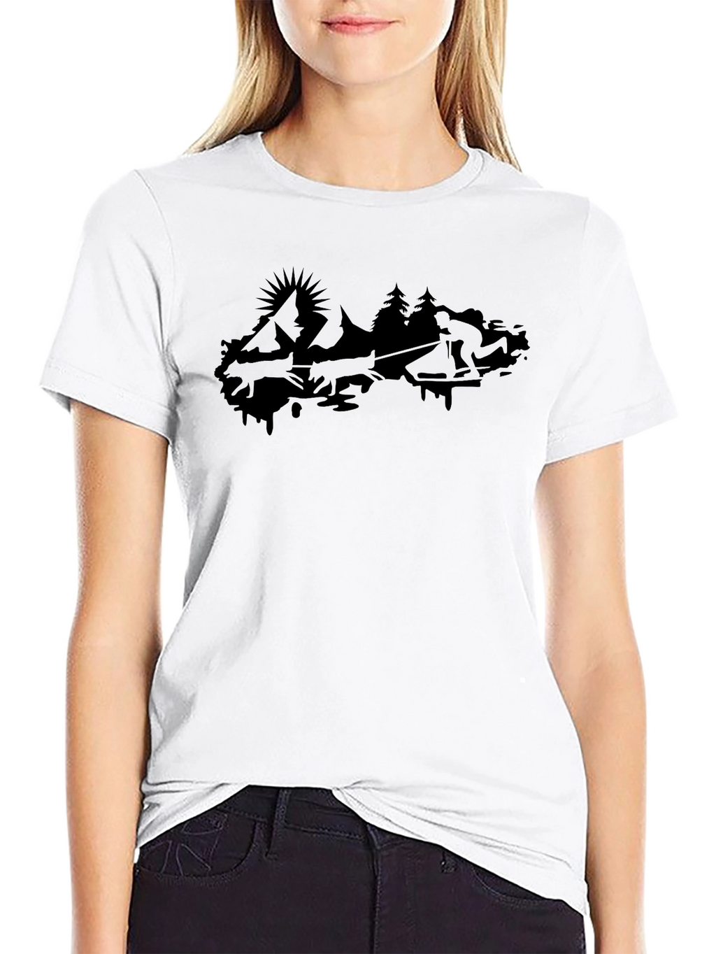Black Mountain Scene Graphic Tee