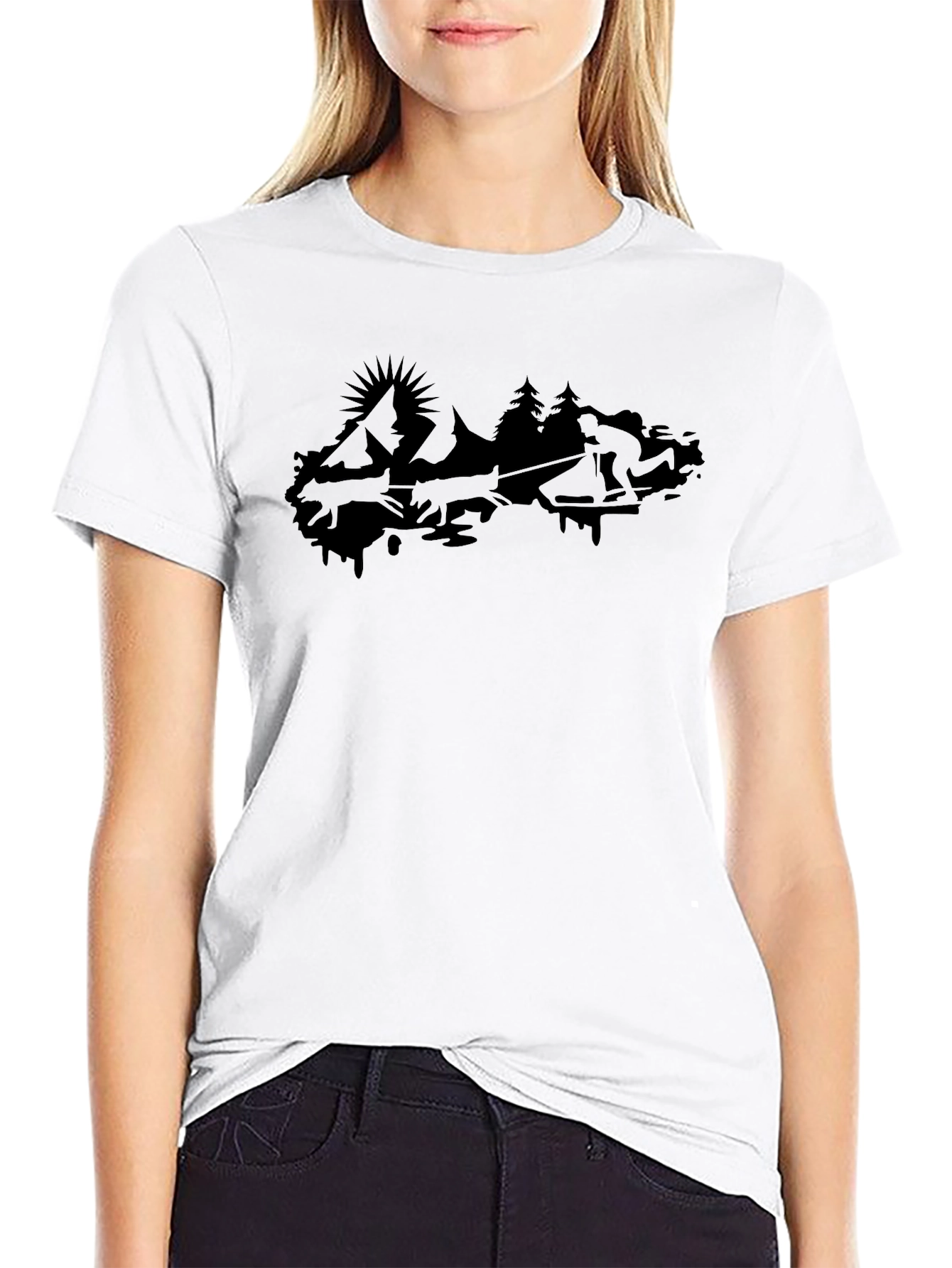 Black Mountain Scene Graphic Tee