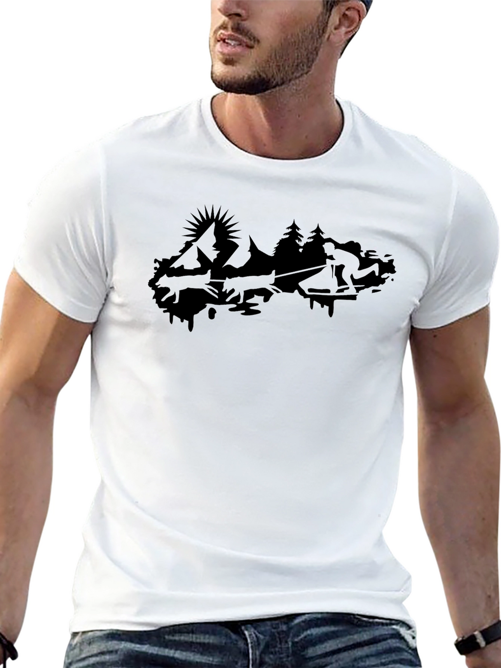 Black Mountain Scene Graphic Tee