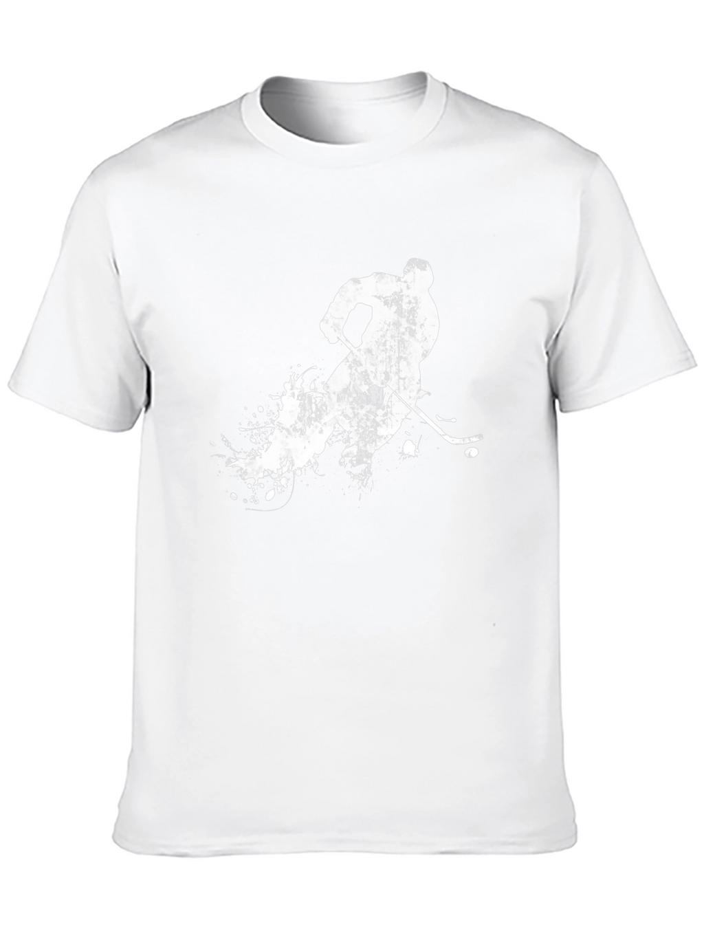 Hockey Player Graphic Tee - Black Cotton T-Shirt