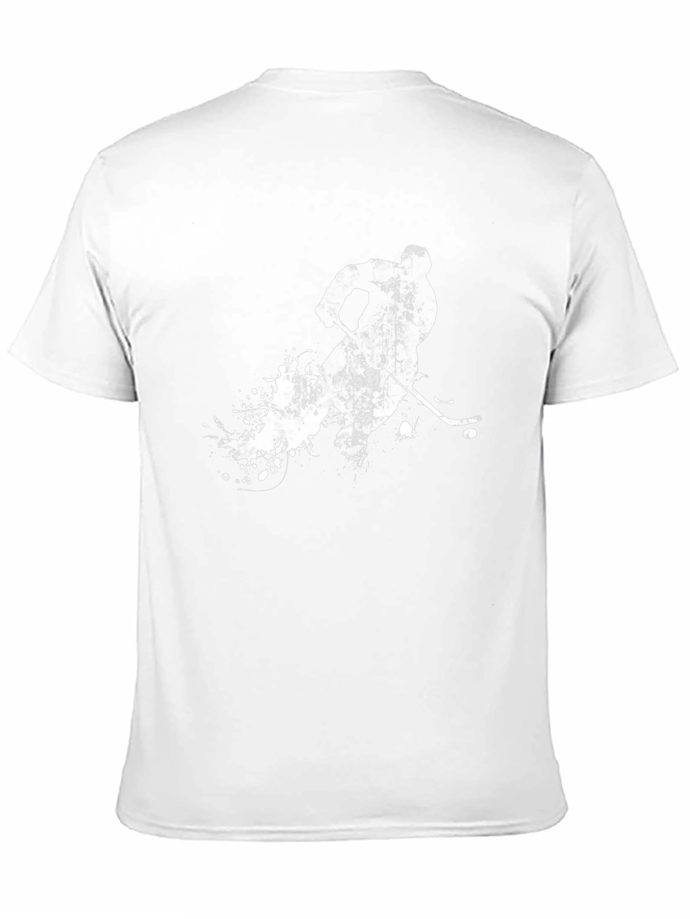 Hockey Player Graphic Tee - Black Cotton T-Shirt