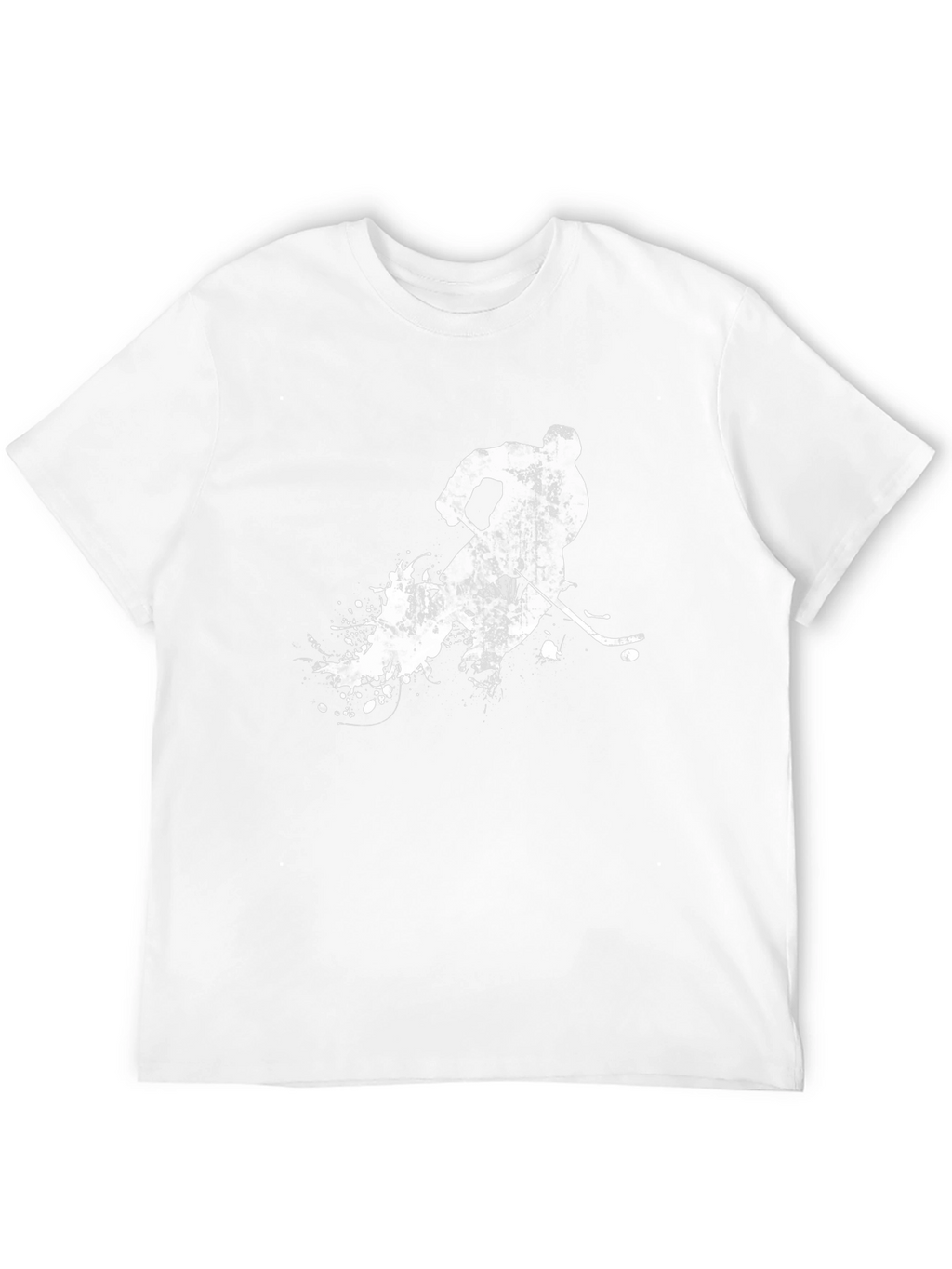 Hockey Player Graphic Tee - Black Cotton T-Shirt