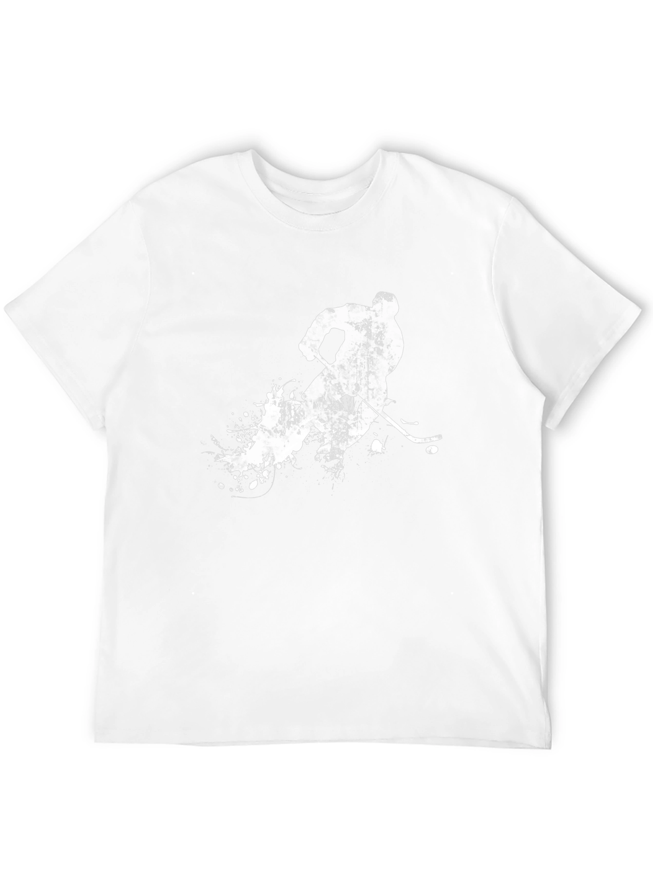 Hockey Player Graphic Tee - Black Cotton T-Shirt