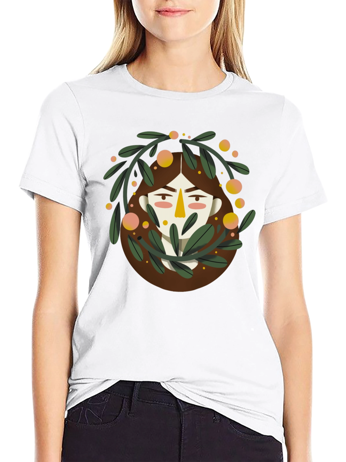 Artistic Graphic Print Black T-Shirt