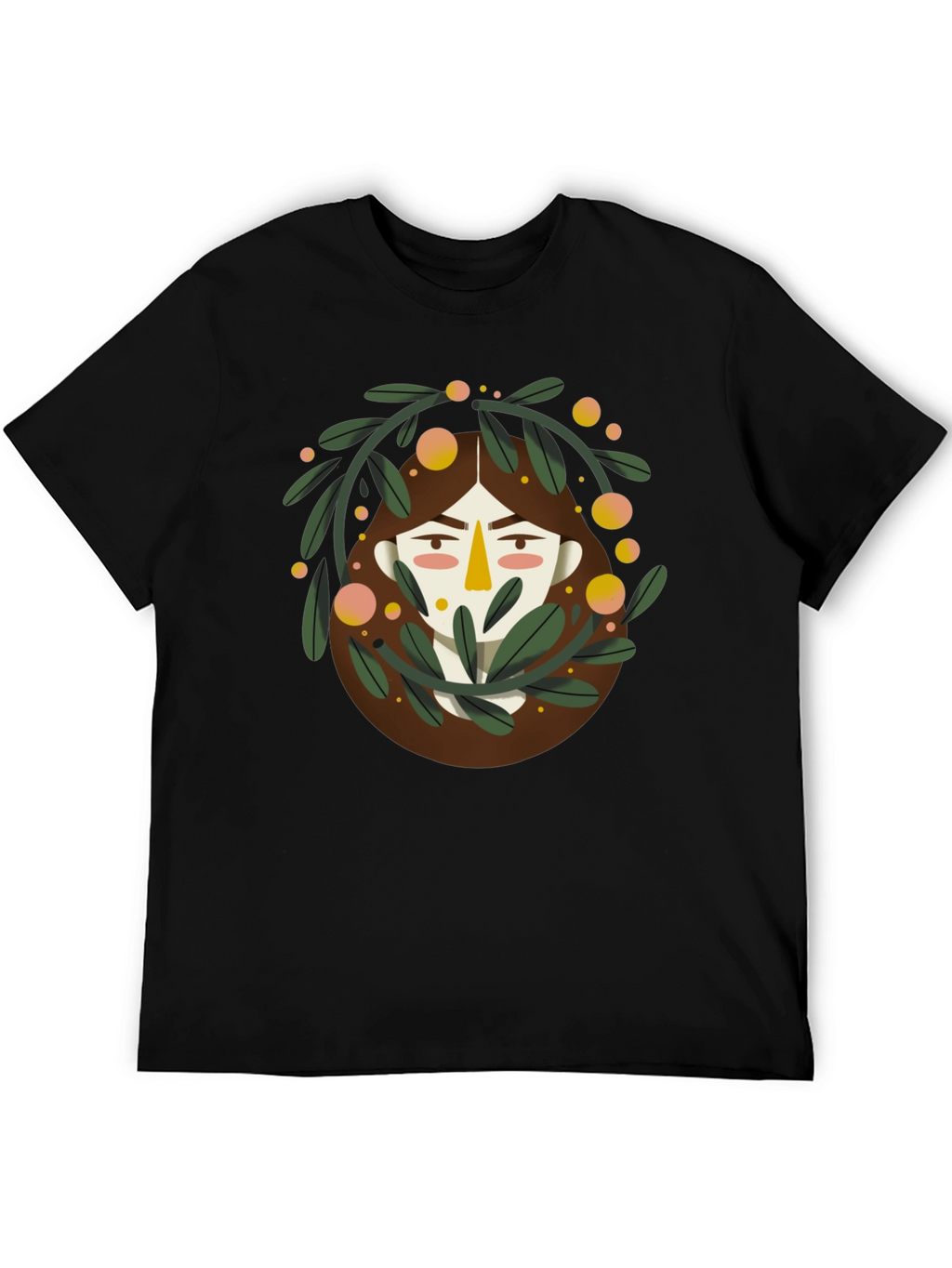 Artistic Graphic Print Black T-Shirt