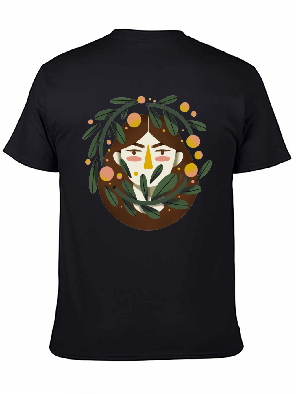 Artistic Graphic Print Black T-Shirt