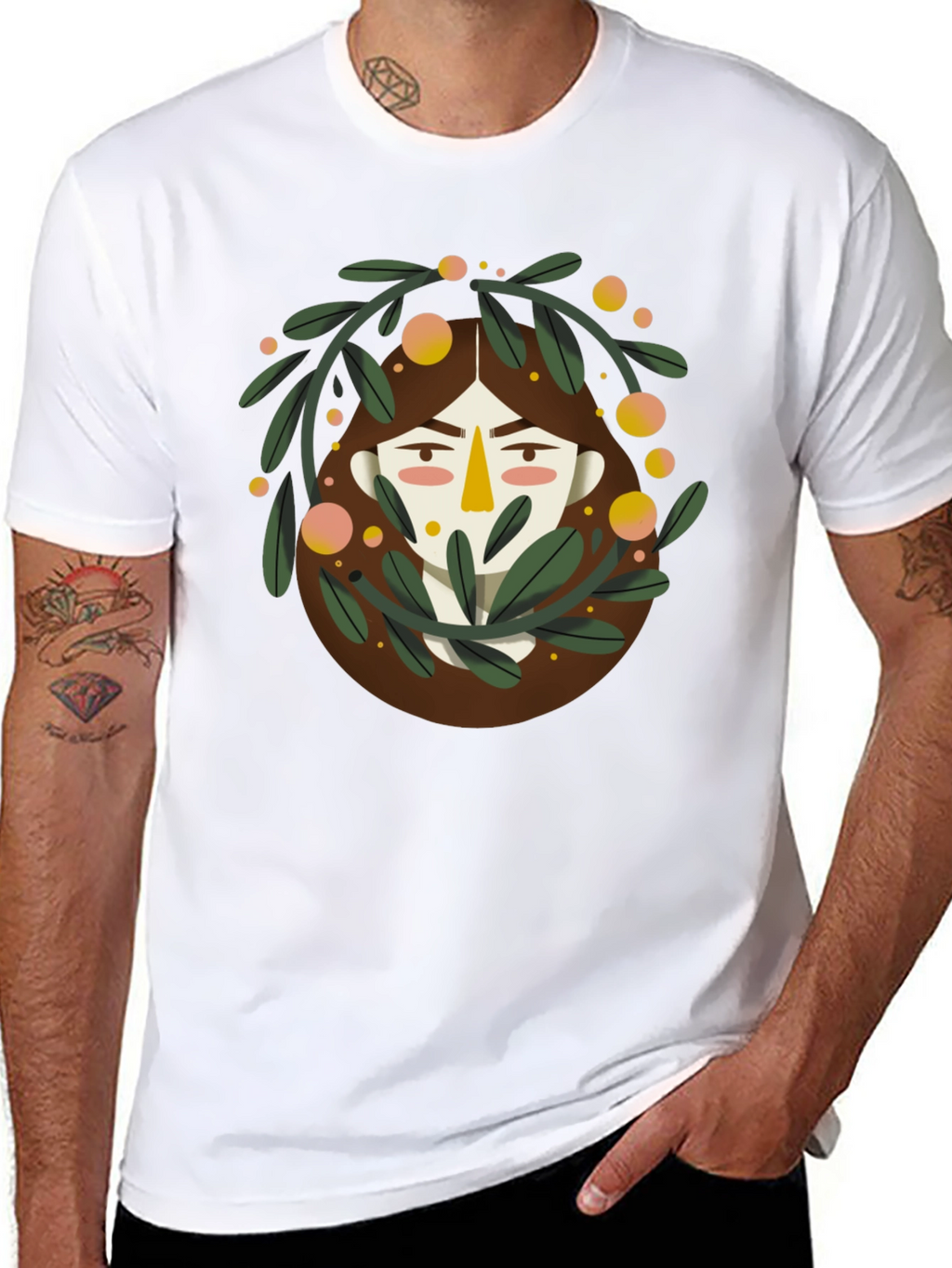 Artistic Graphic Print Black T-Shirt