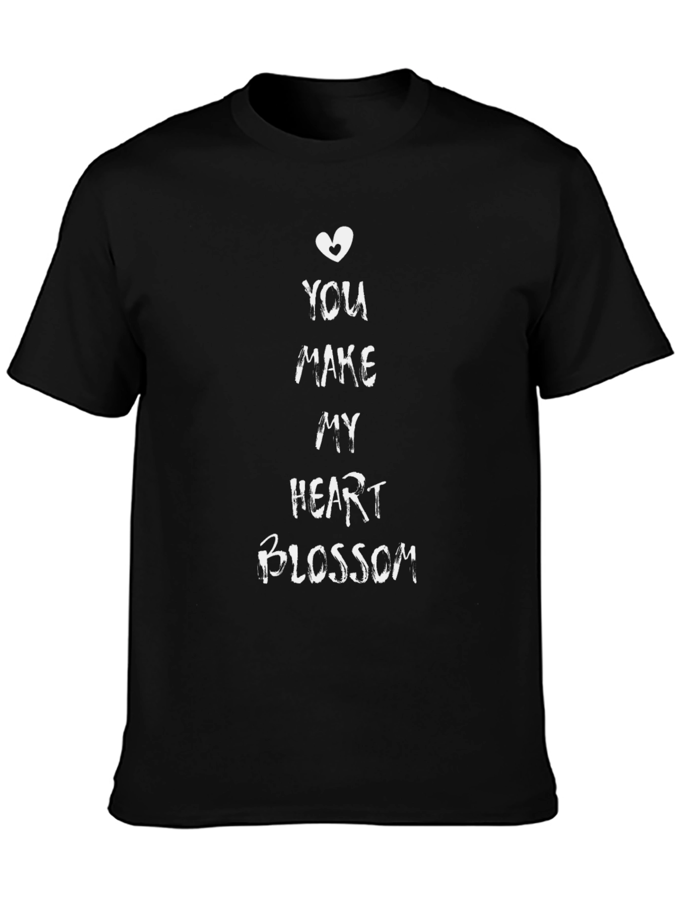 Heart Blossom Black T-Shirt