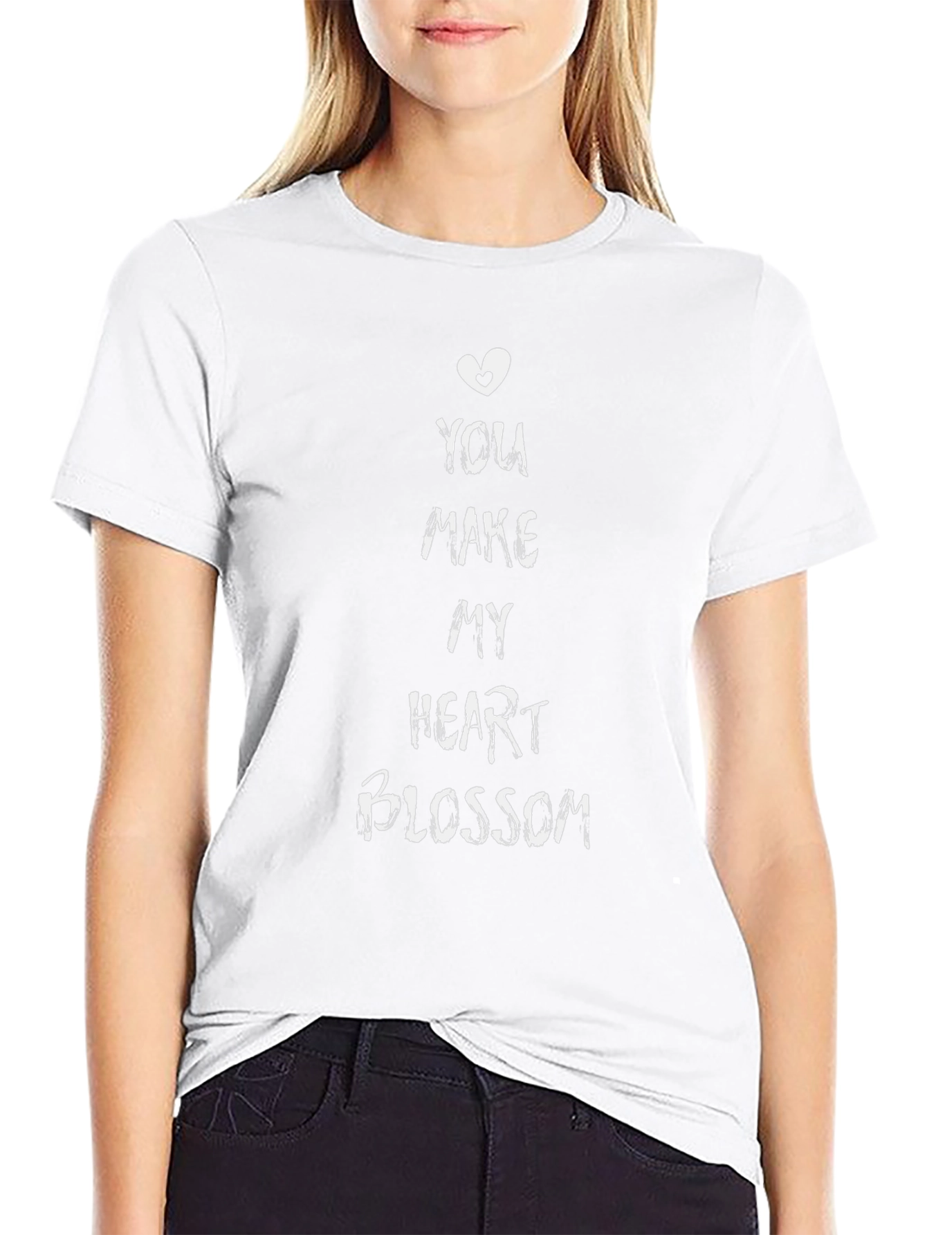Heart Blossom Black T-Shirt