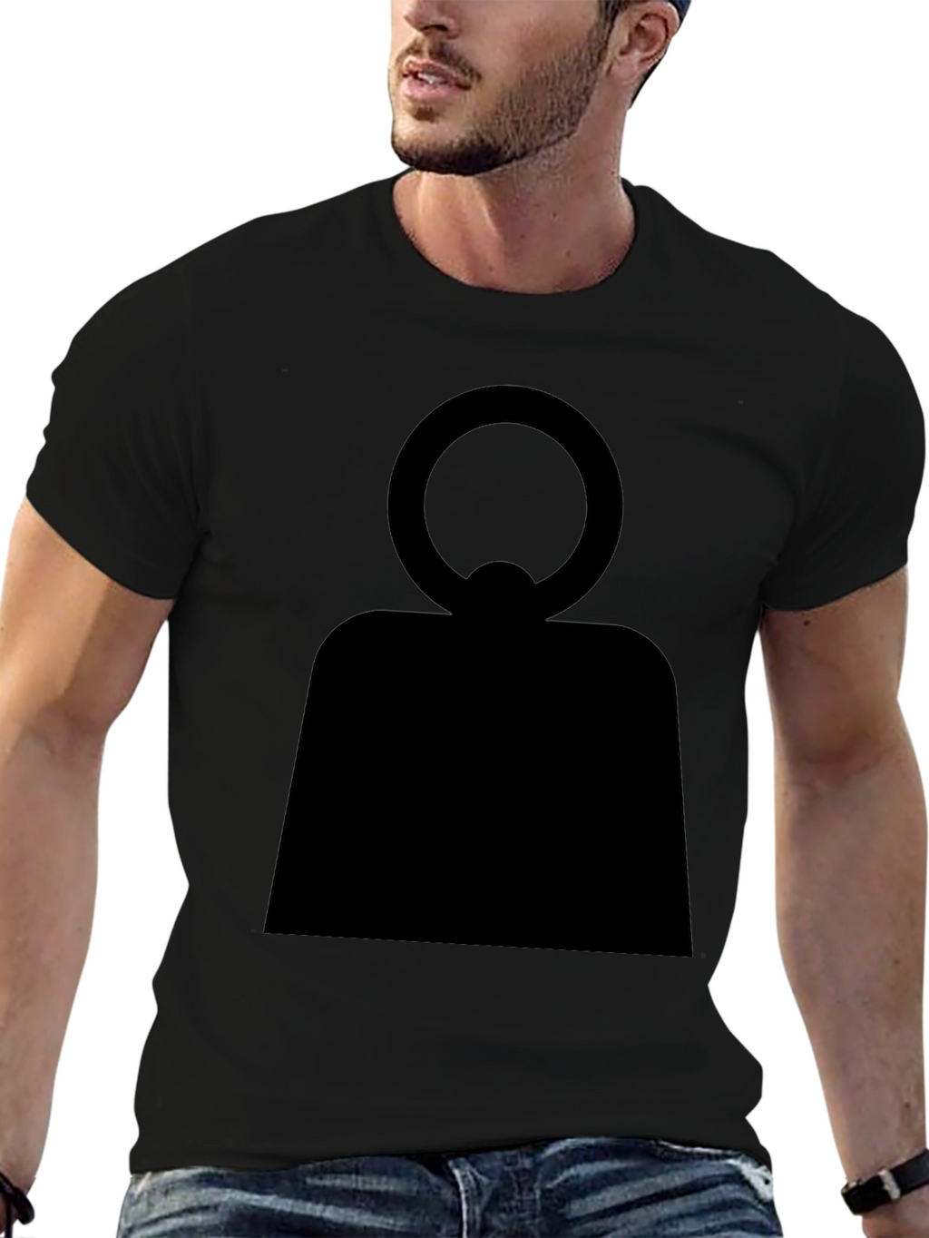 Abstract Symbol Graphic Black T-Shirt